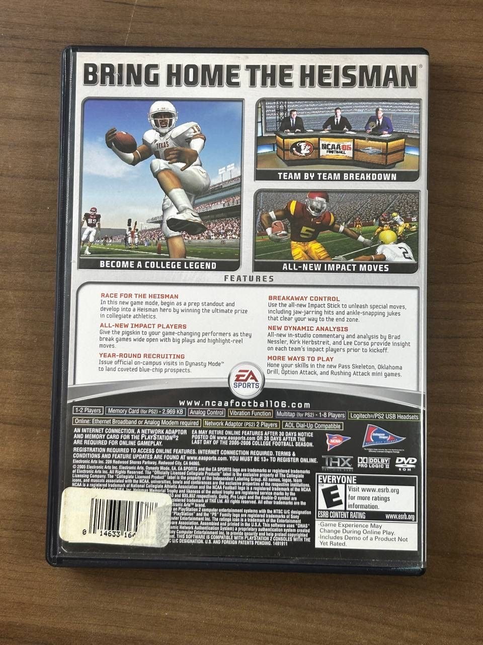 NCAA Football 06 PS2 PlayStation 2 EA Sports 2005 Game Disc Manual Case 3