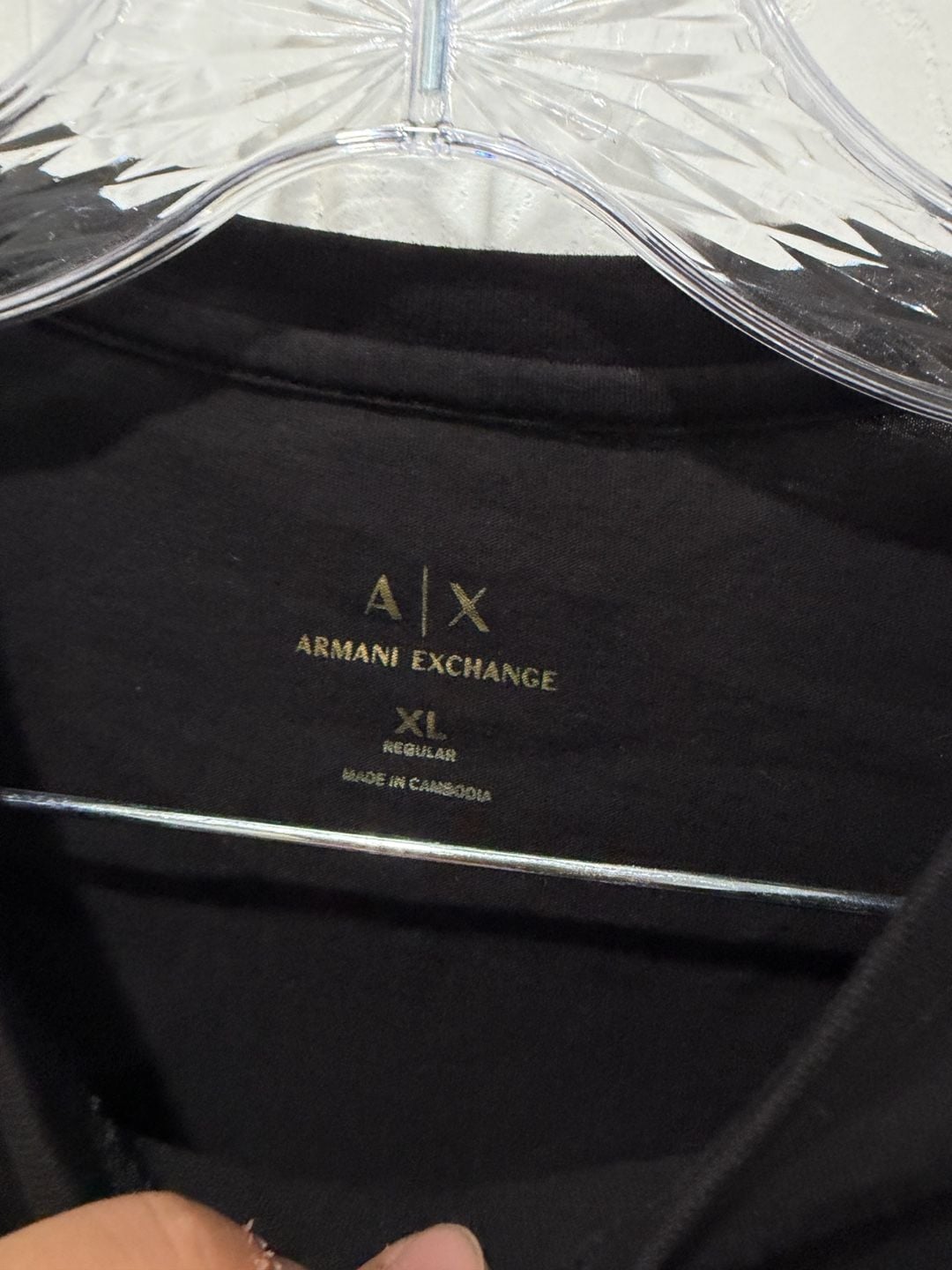 Armani Exchange Graphic T-Shirt Size XL Regular Black Gold Foil Logo 3