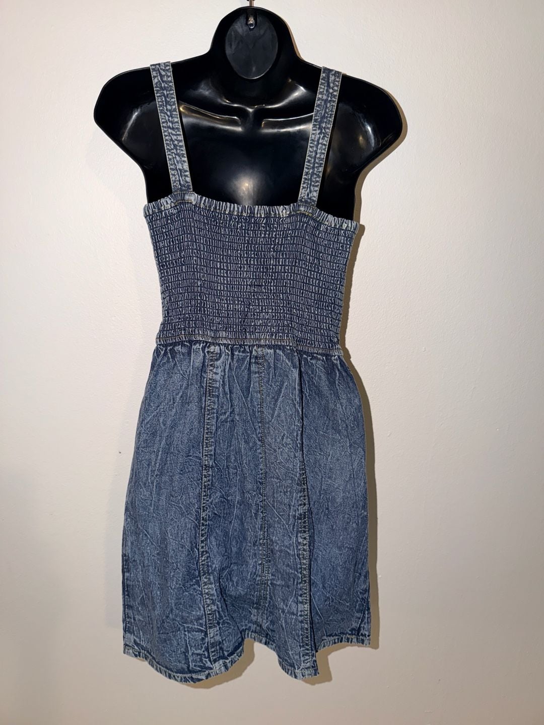 Joyous Denim Dress Size M Acid Wash Button Front Mini 3