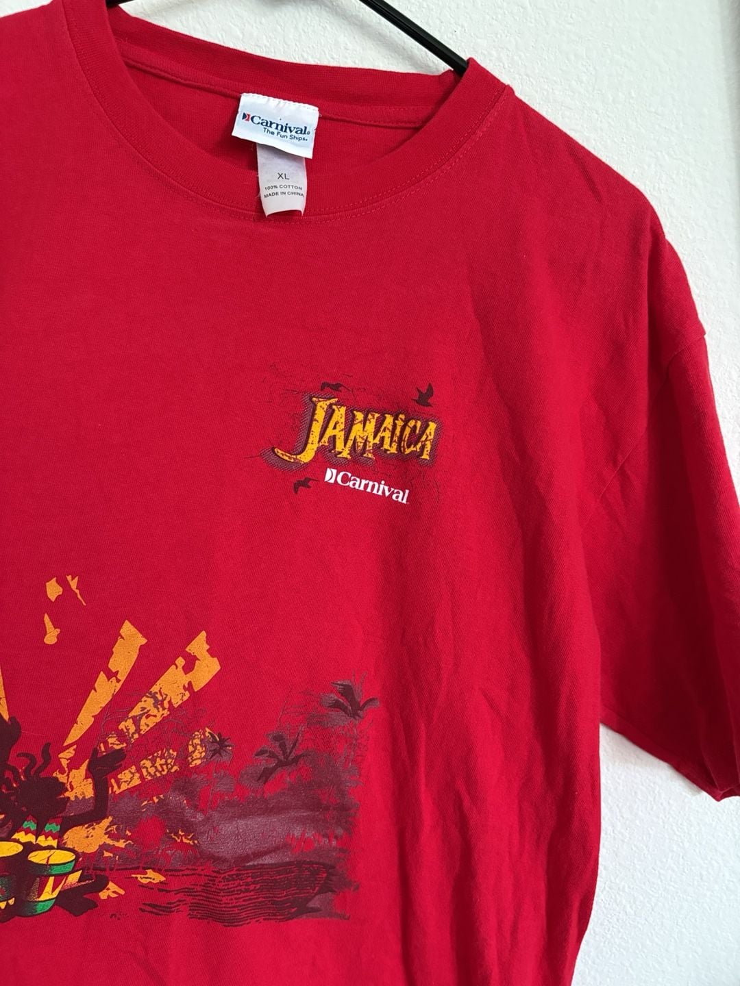 Carnival Cruise Line Jamaica T-Shirt Size XL Red Graphic Tee 4