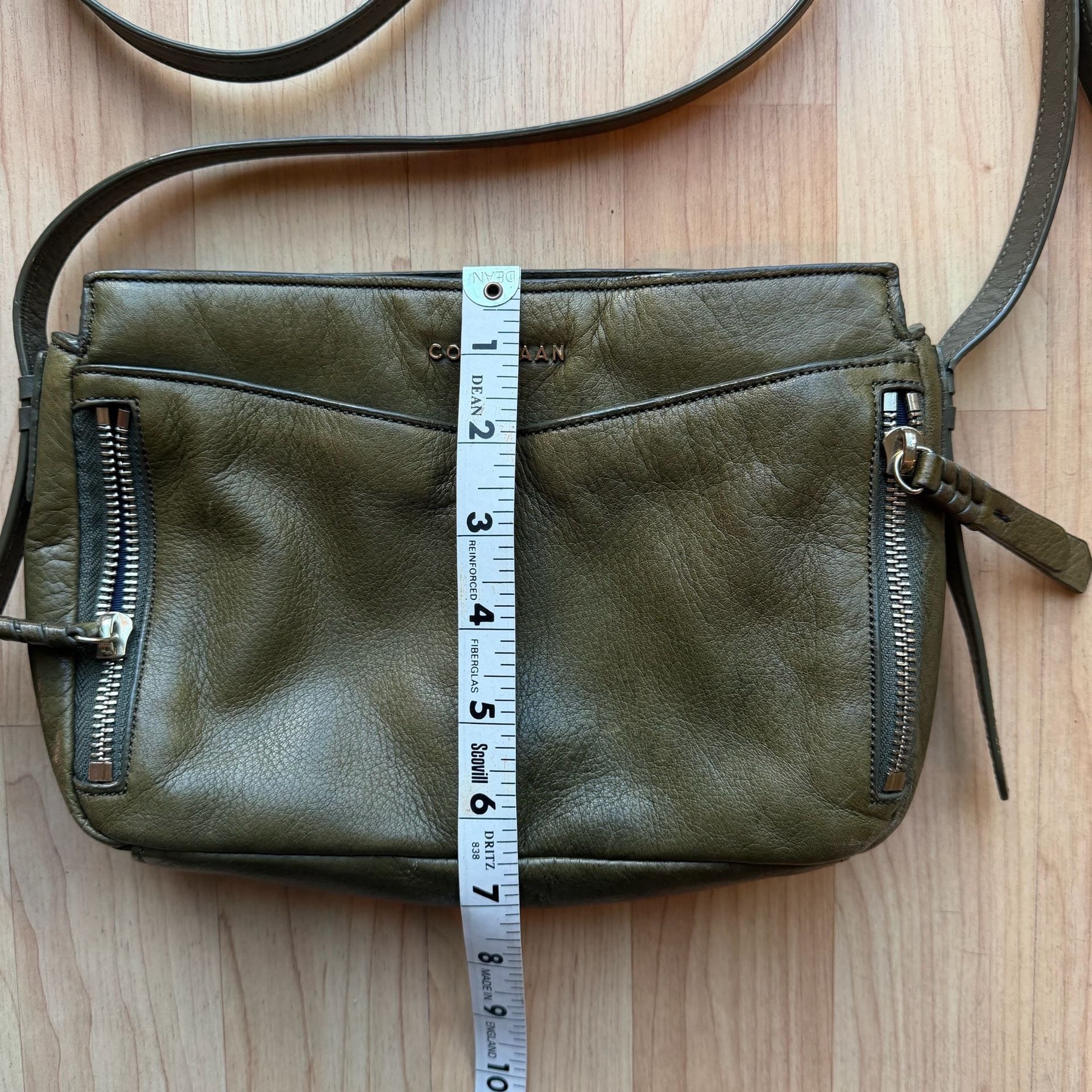 Cole Haan Olive Green Leather Crossbody Bag 10