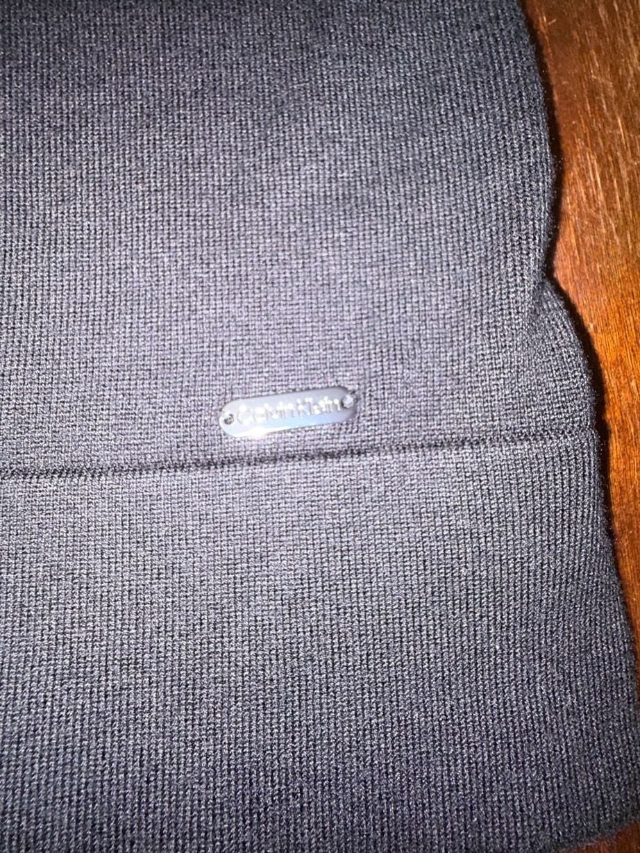 Calvin Klein Womens XL Colorblock Turtleneck Sweater Black Taupe Long Sleeve 6
