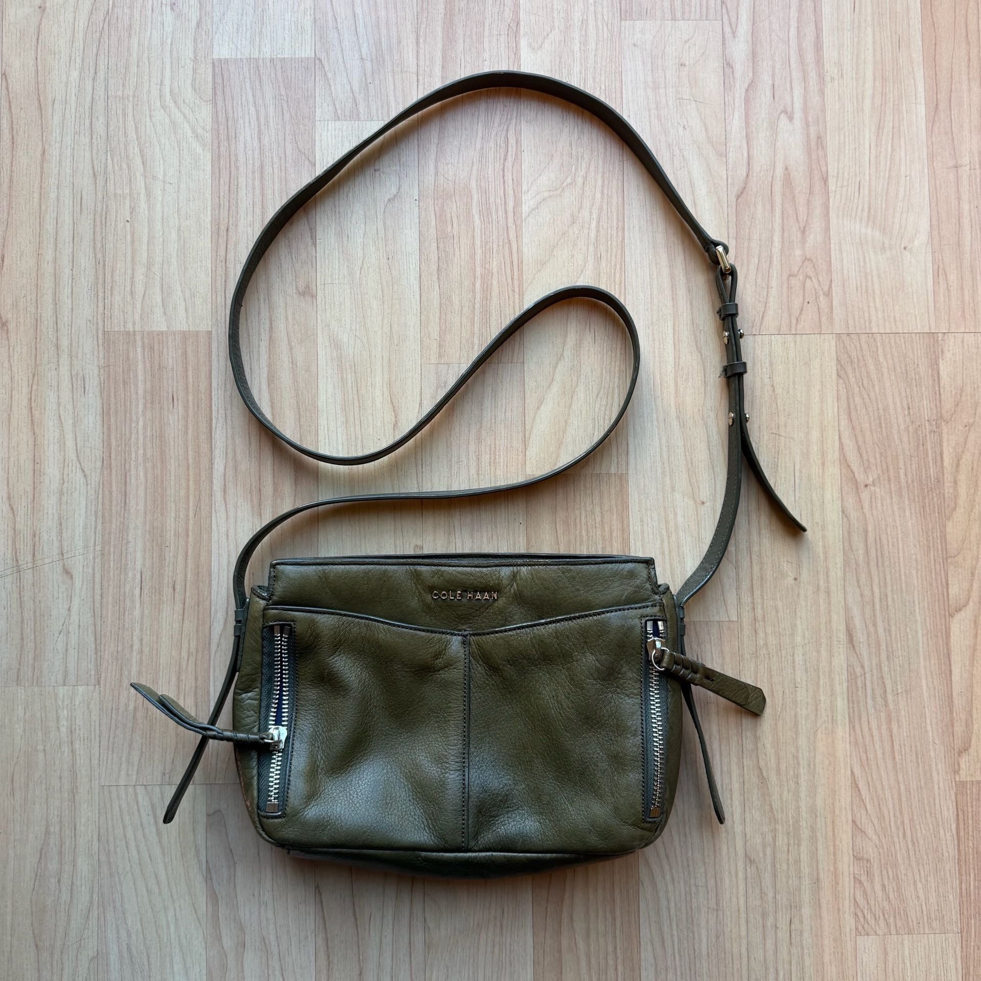Cole Haan Olive Green Leather Crossbody Bag 7