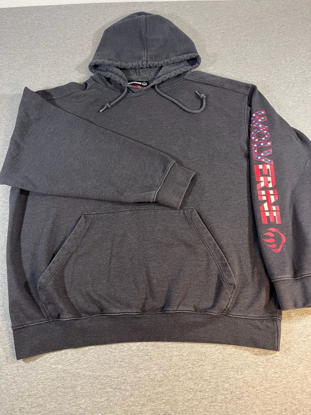 Wolverine Black USA Sleeve Logo Hoodie Sweatshirt Men’s XL 2
