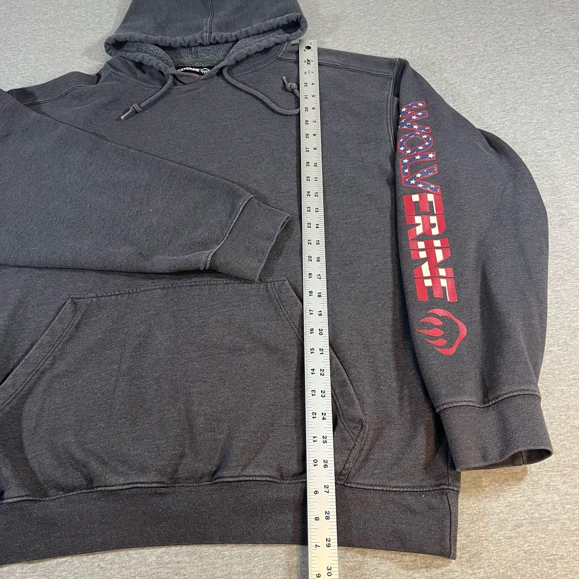 Wolverine Black USA Sleeve Logo Hoodie Sweatshirt Men’s XL 4