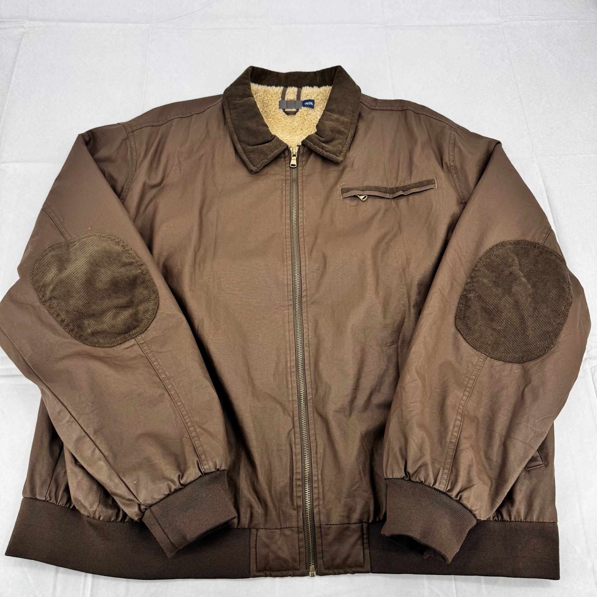 Brown Sherpa Lined Workwear Jacket US/2XL Corduroy Elbow Patches 2