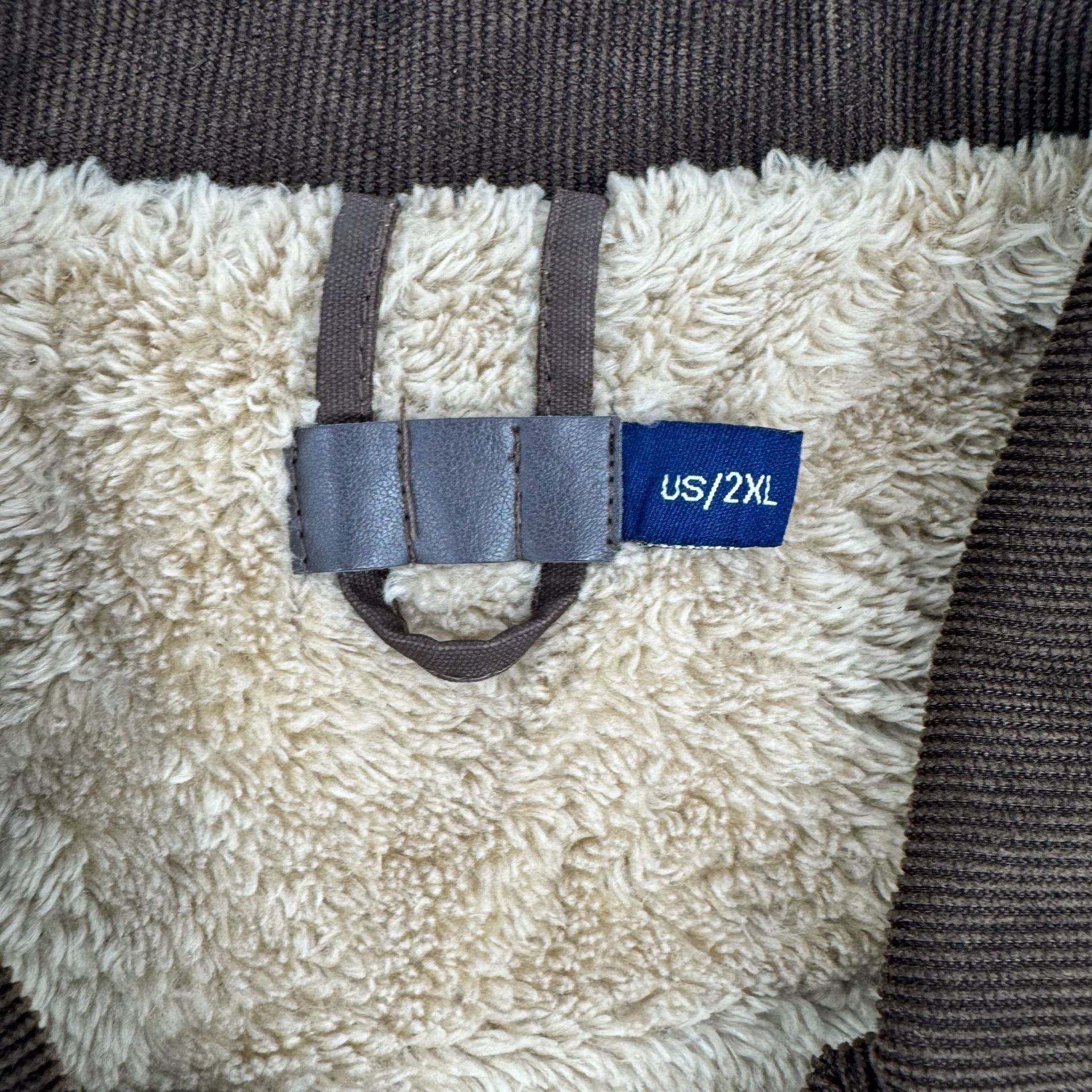 Brown Sherpa Lined Workwear Jacket US/2XL Corduroy Elbow Patches 3