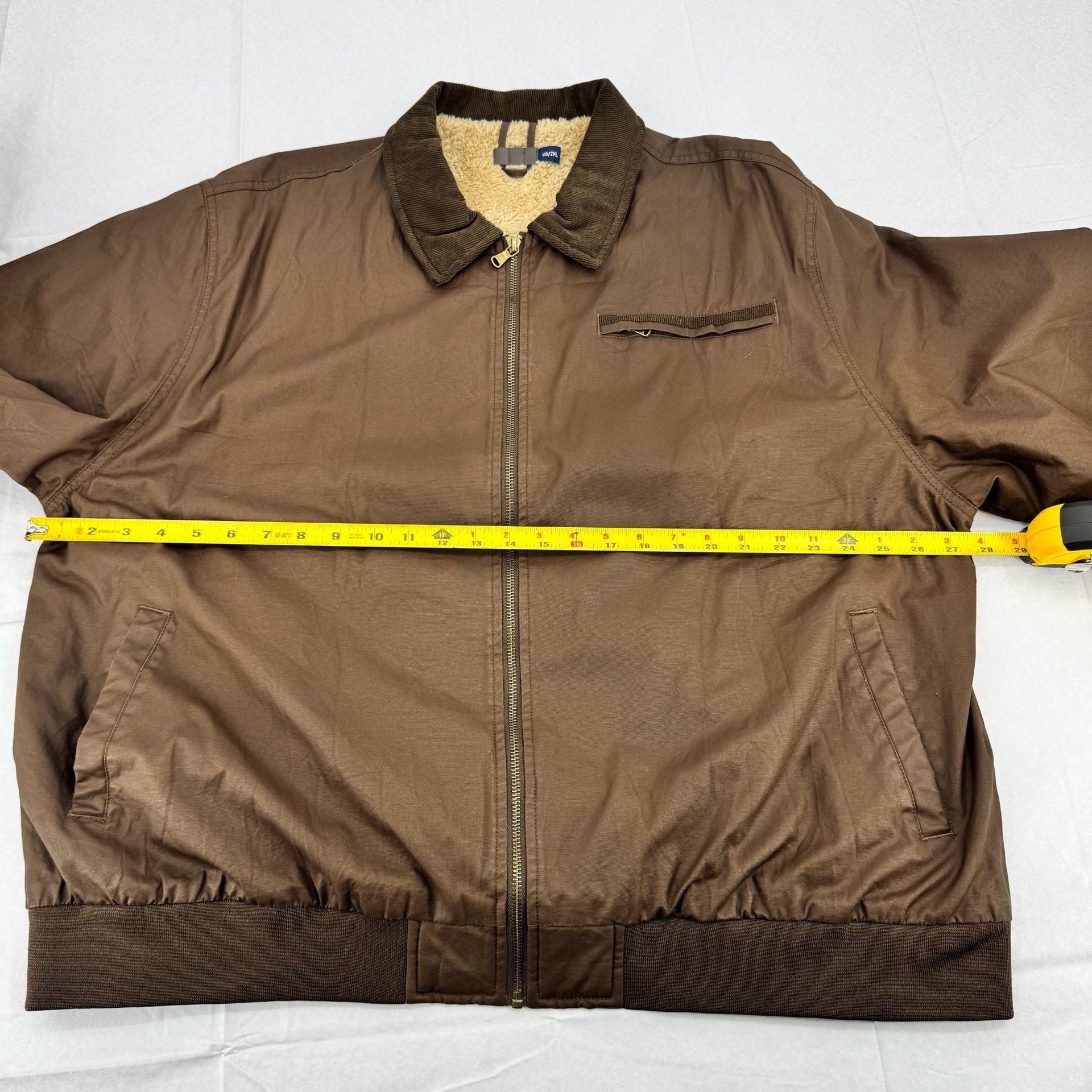 Brown Sherpa Lined Workwear Jacket US/2XL Corduroy Elbow Patches 5
