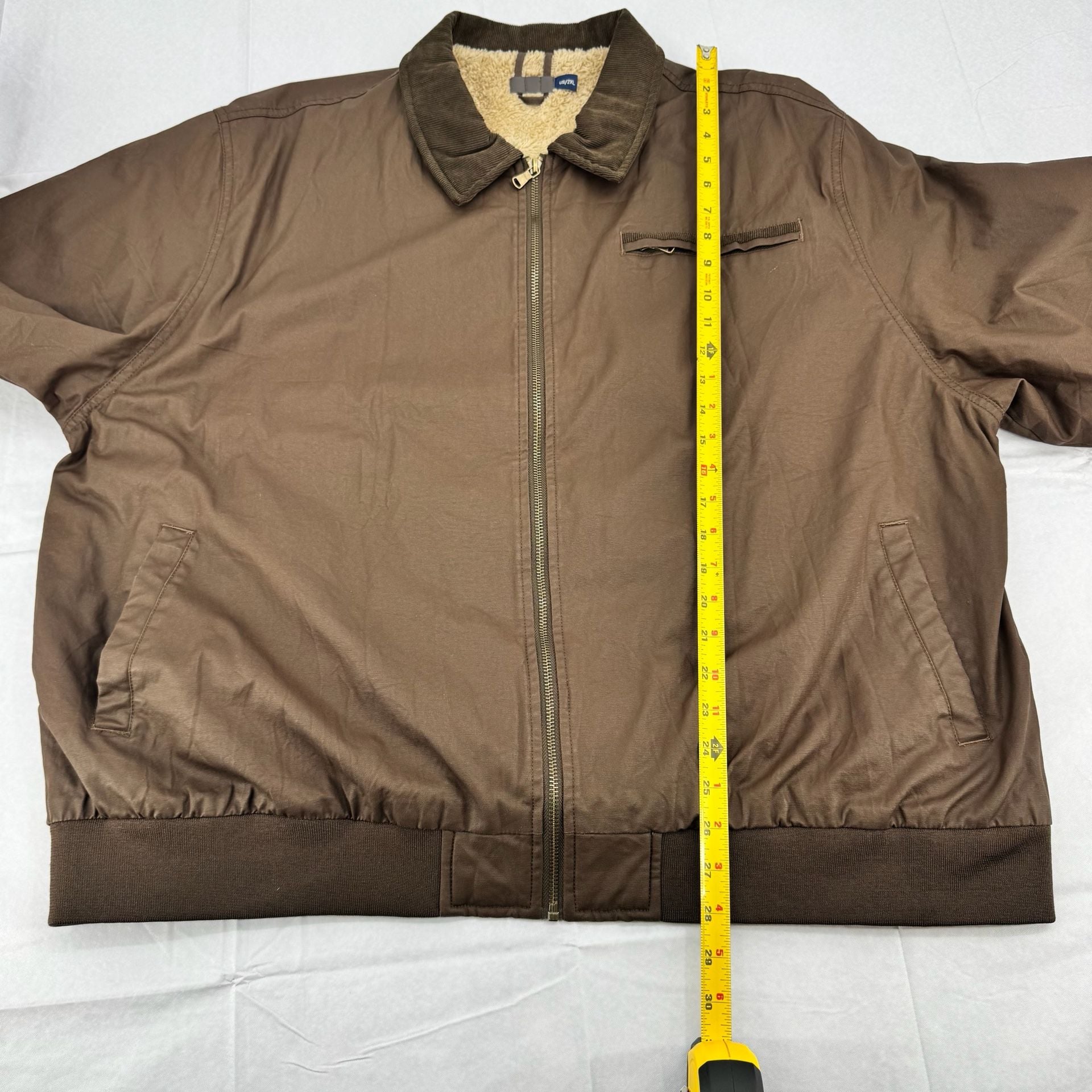 Brown Sherpa Lined Workwear Jacket US/2XL Corduroy Elbow Patches 6