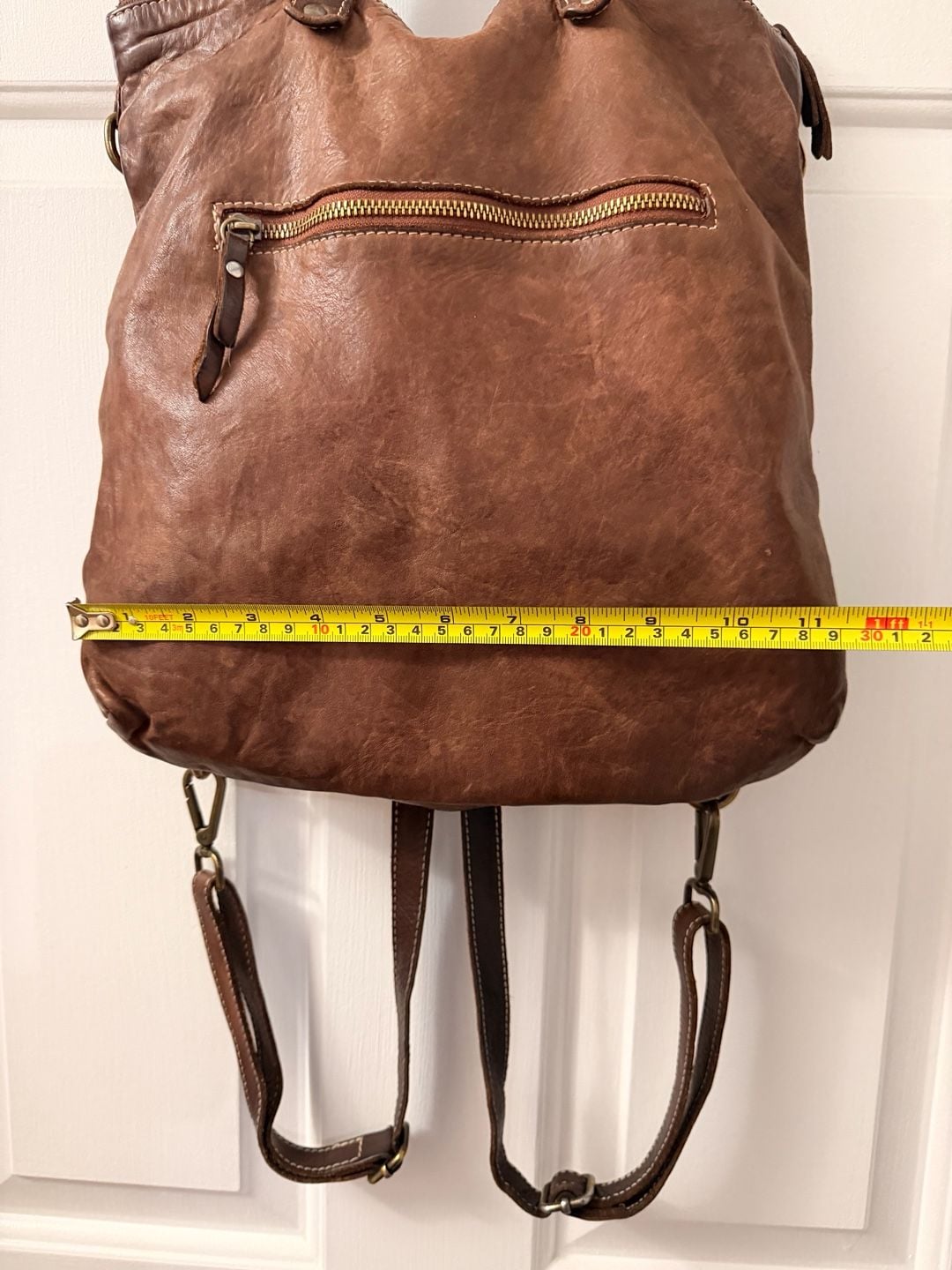 Frye Leather Backpack Tote Convertible Brown 7
