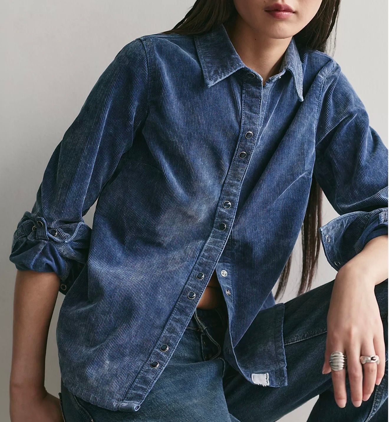 Free people Benny Corduroy Button Down Shirt Size XSmall 4