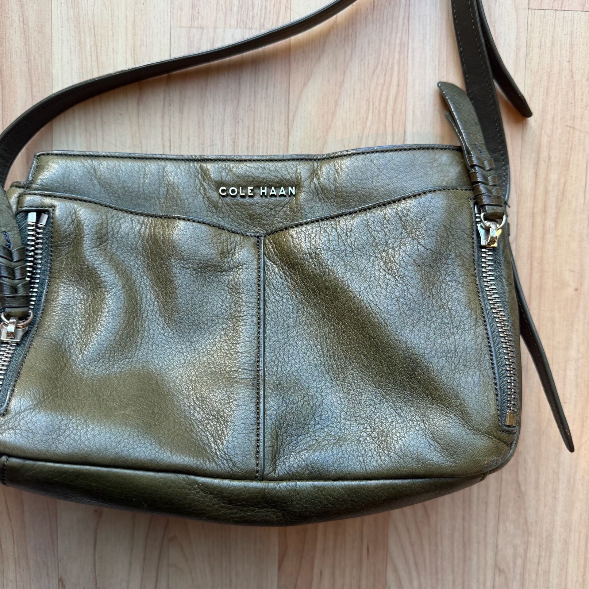Cole Haan Olive Green Leather Crossbody Bag 13