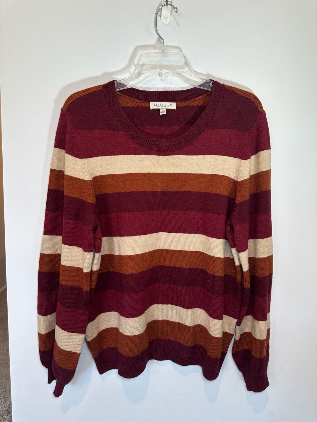 Liverpool Los Angeles Striped Crew Neck Sweater Size XL 2