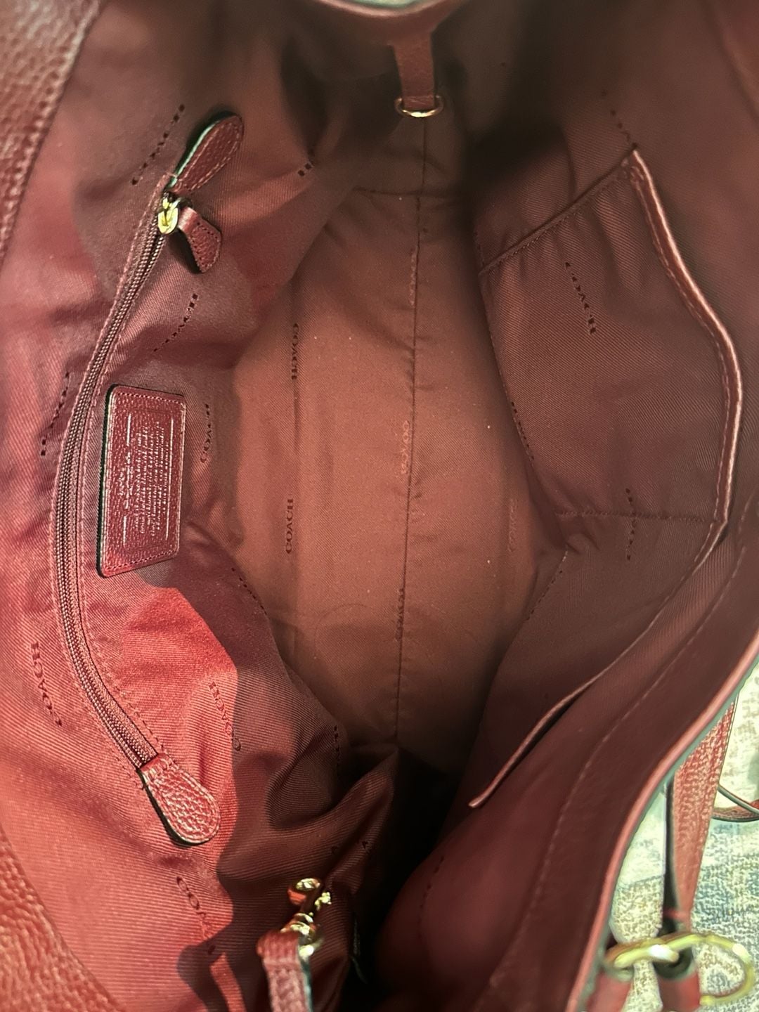 Coach Leather Two-Way Burgandy Bag- Perfect Color for Fall 6