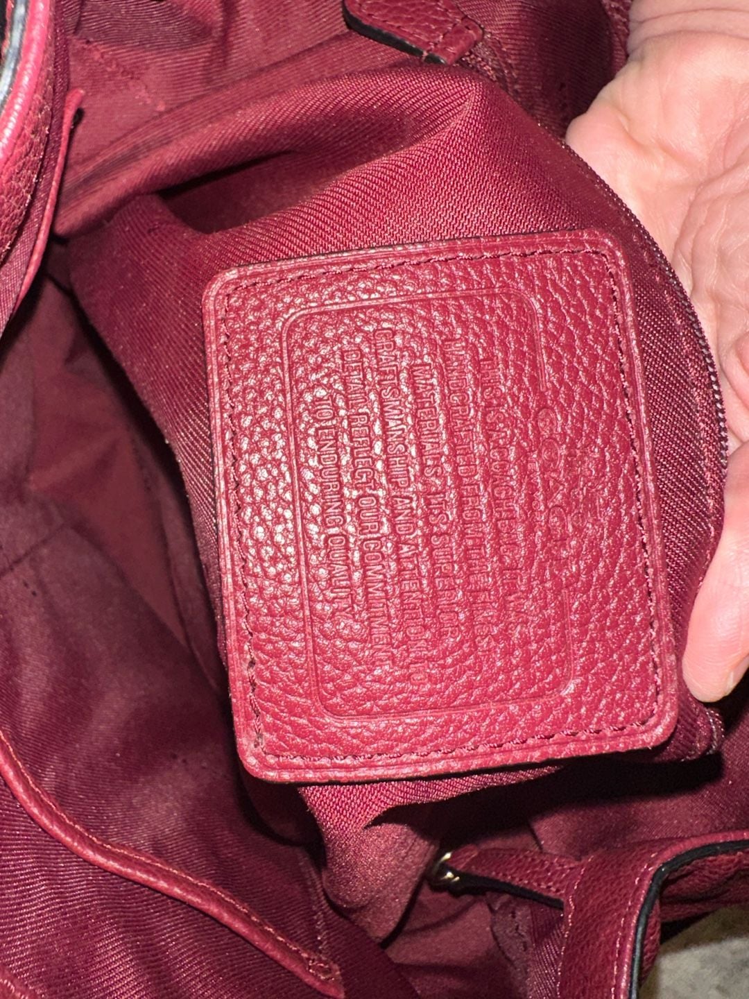 Coach Leather Two-Way Burgandy Bag- Perfect Color for Fall 7