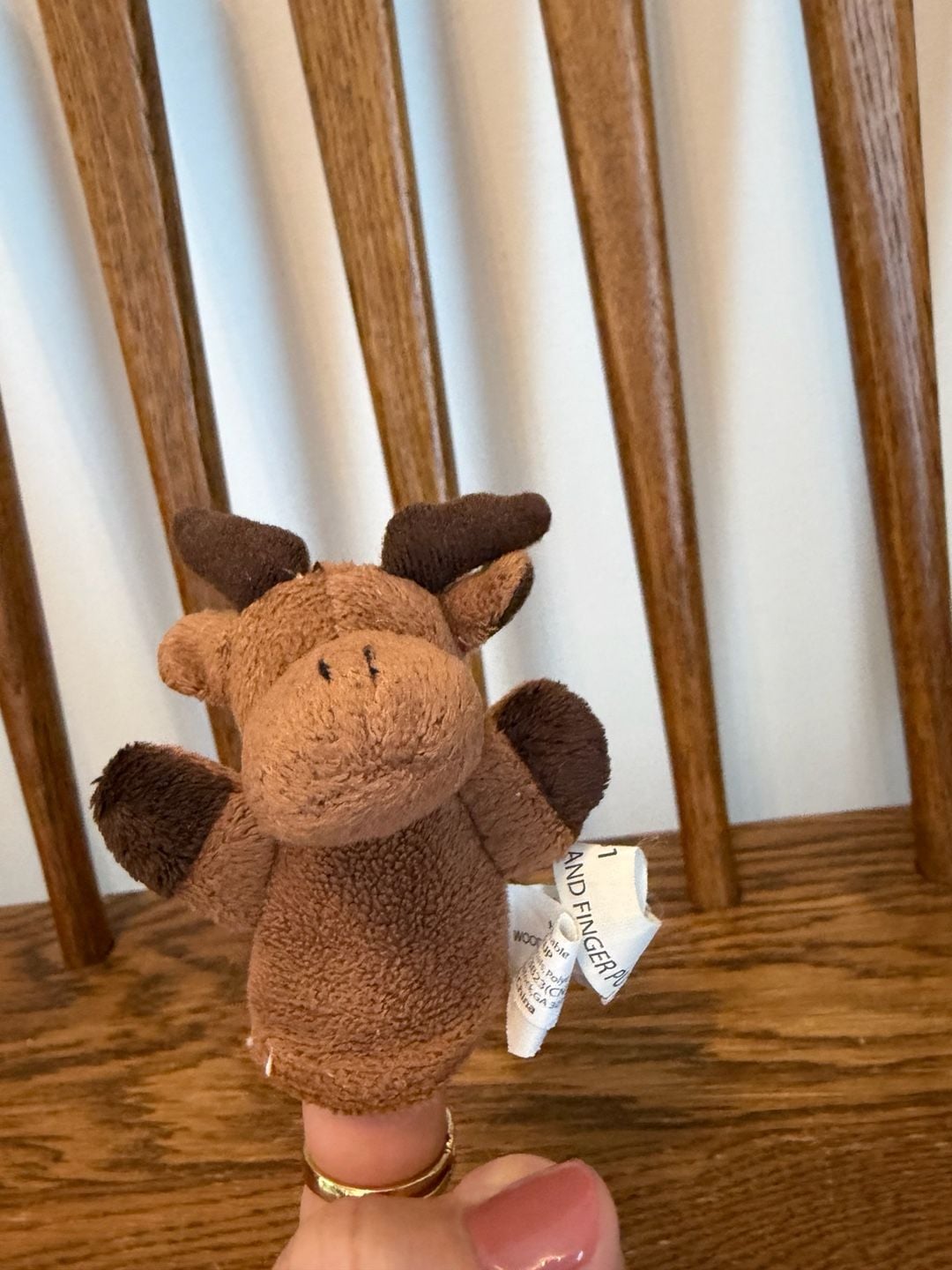 Ganz Woodland Finger Puppet Moose Plush 1