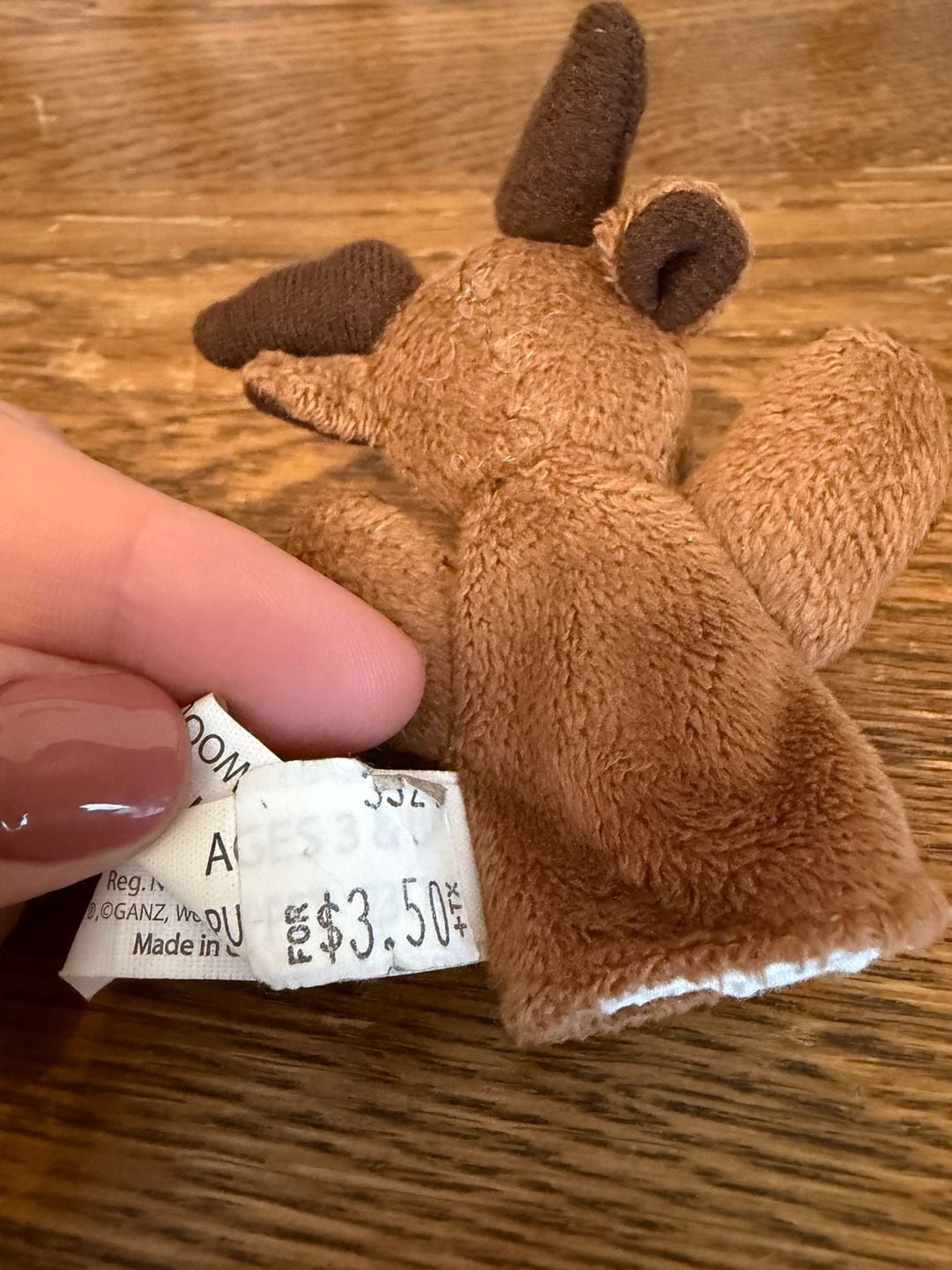 Ganz Woodland Finger Puppet Moose Plush 3