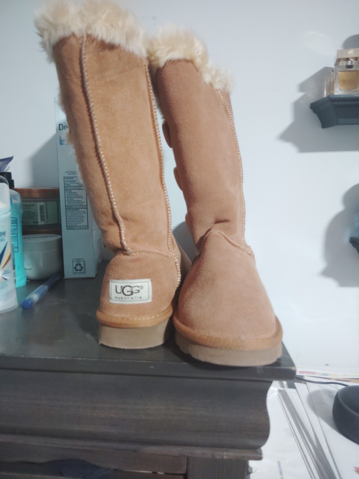 UGG Tall Shearling Boots Tan 2