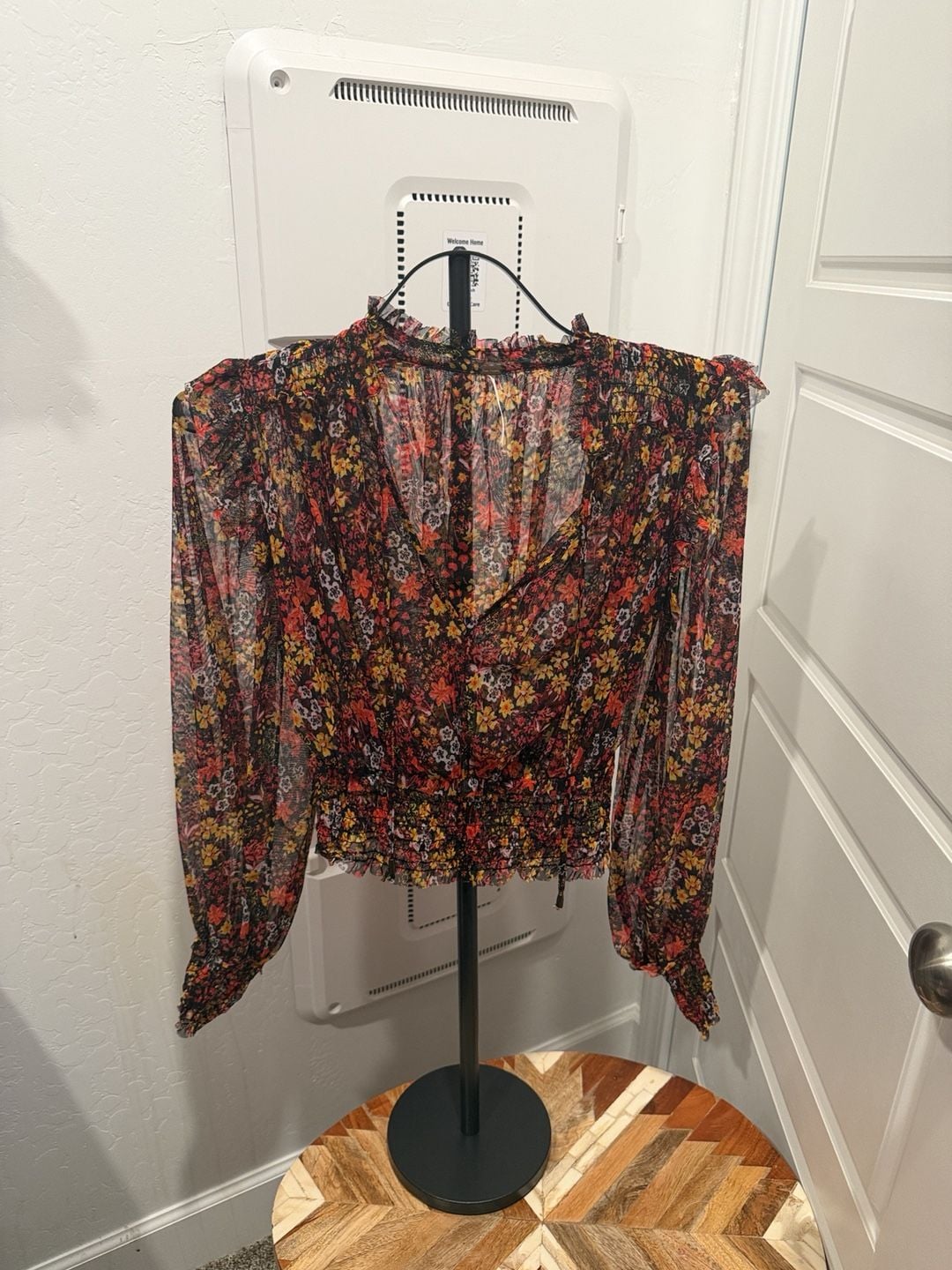 Free People Floral Long Sleeve Blouse Size XS 2