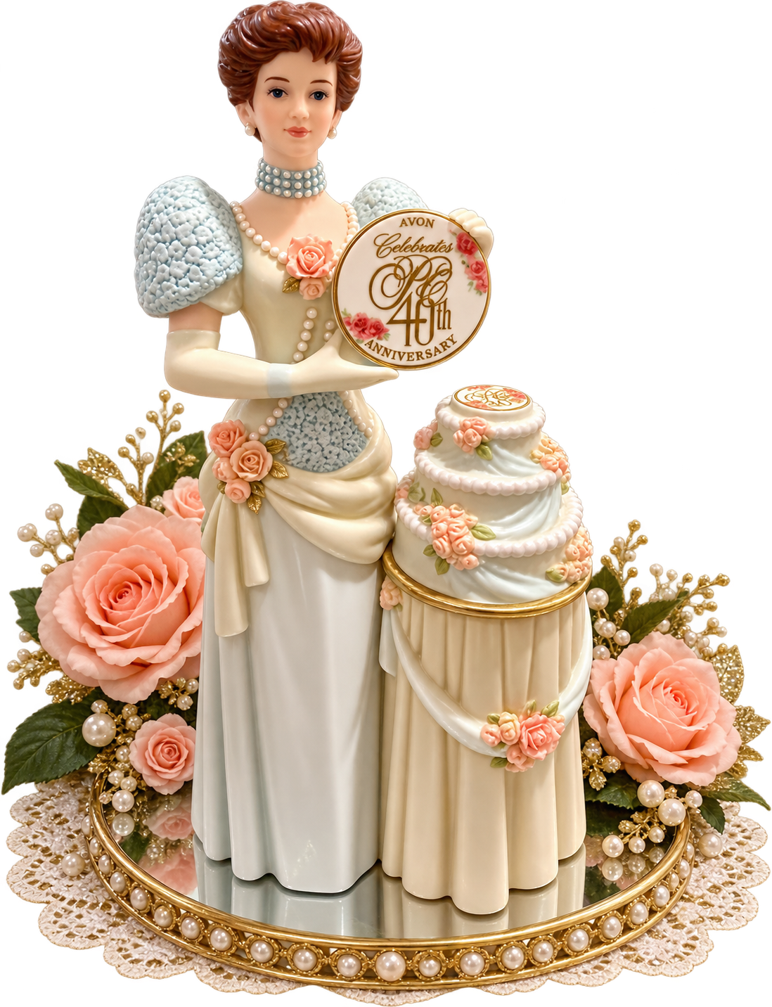 Avon Celebrates 40th Anniversary Porcelain Figurine 1