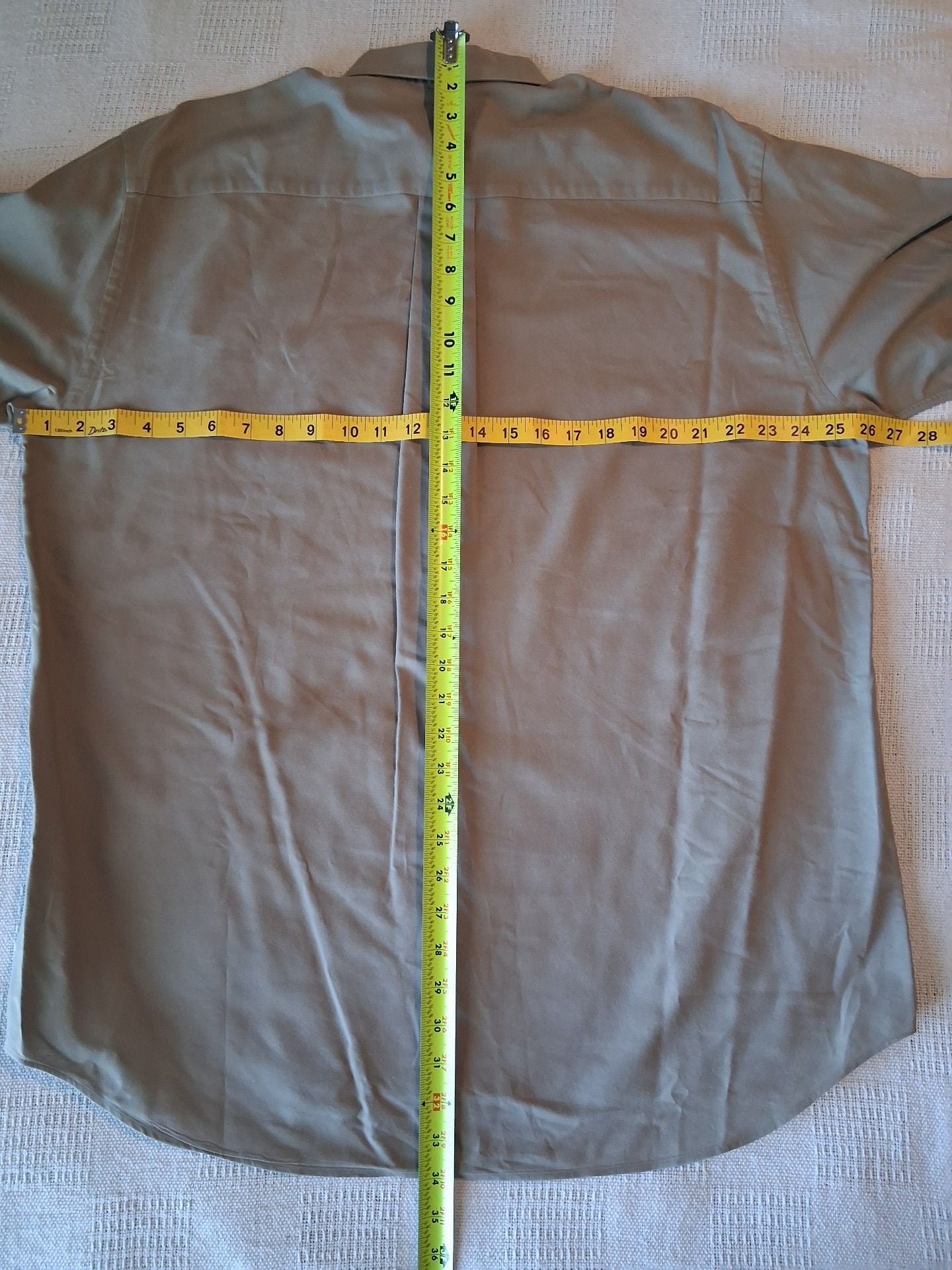 Nautica Vintage Oxford Shirt Size 16 1/2 32/33 Tan Long Sleeve 6