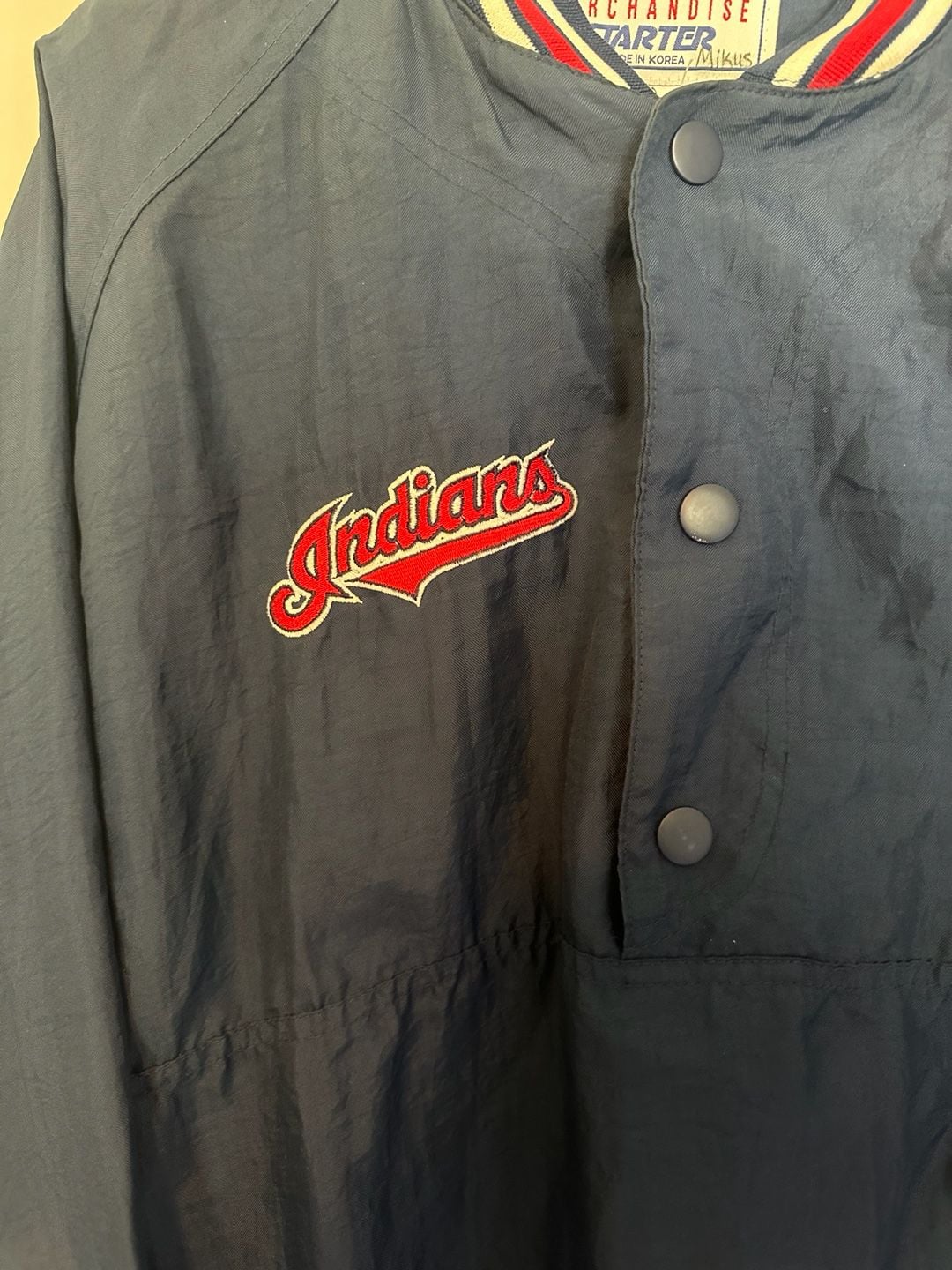 Vintage Starter Cleveland Indians Pullover Jacket Size L 5