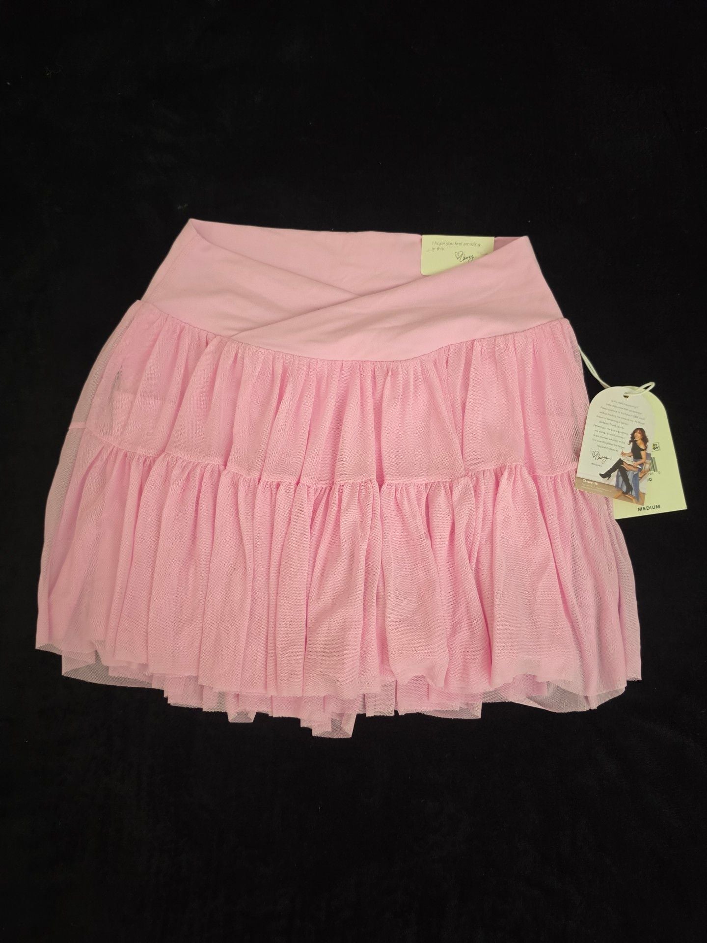 Blogilates Ballerina Skort Size M Pink Mesh Tiered Activewear Skirt New 2