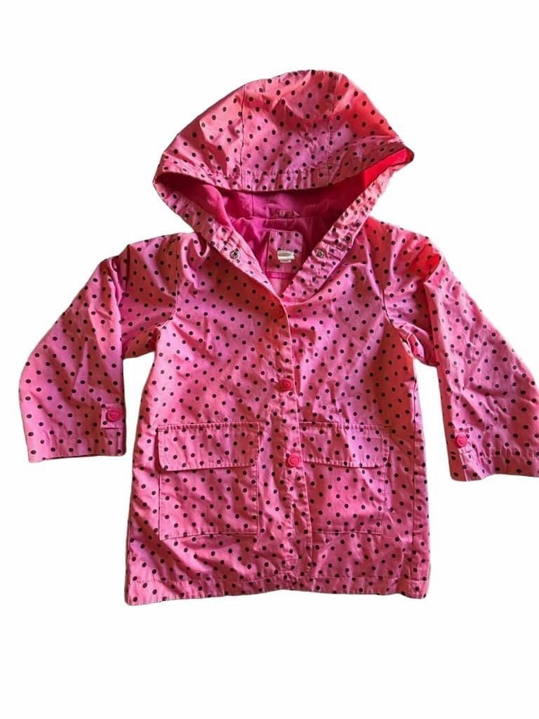 Pink Polka Dot Hooded Jacket Size 7/8 2