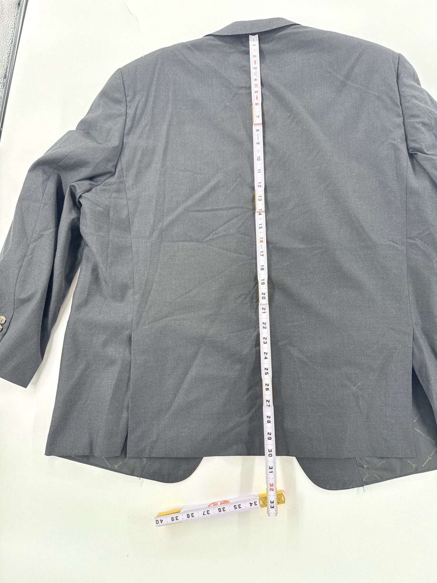 Hickey Freeman Suit Jacket Blazer Gray Wool Mens Size 44R Made In USA 7