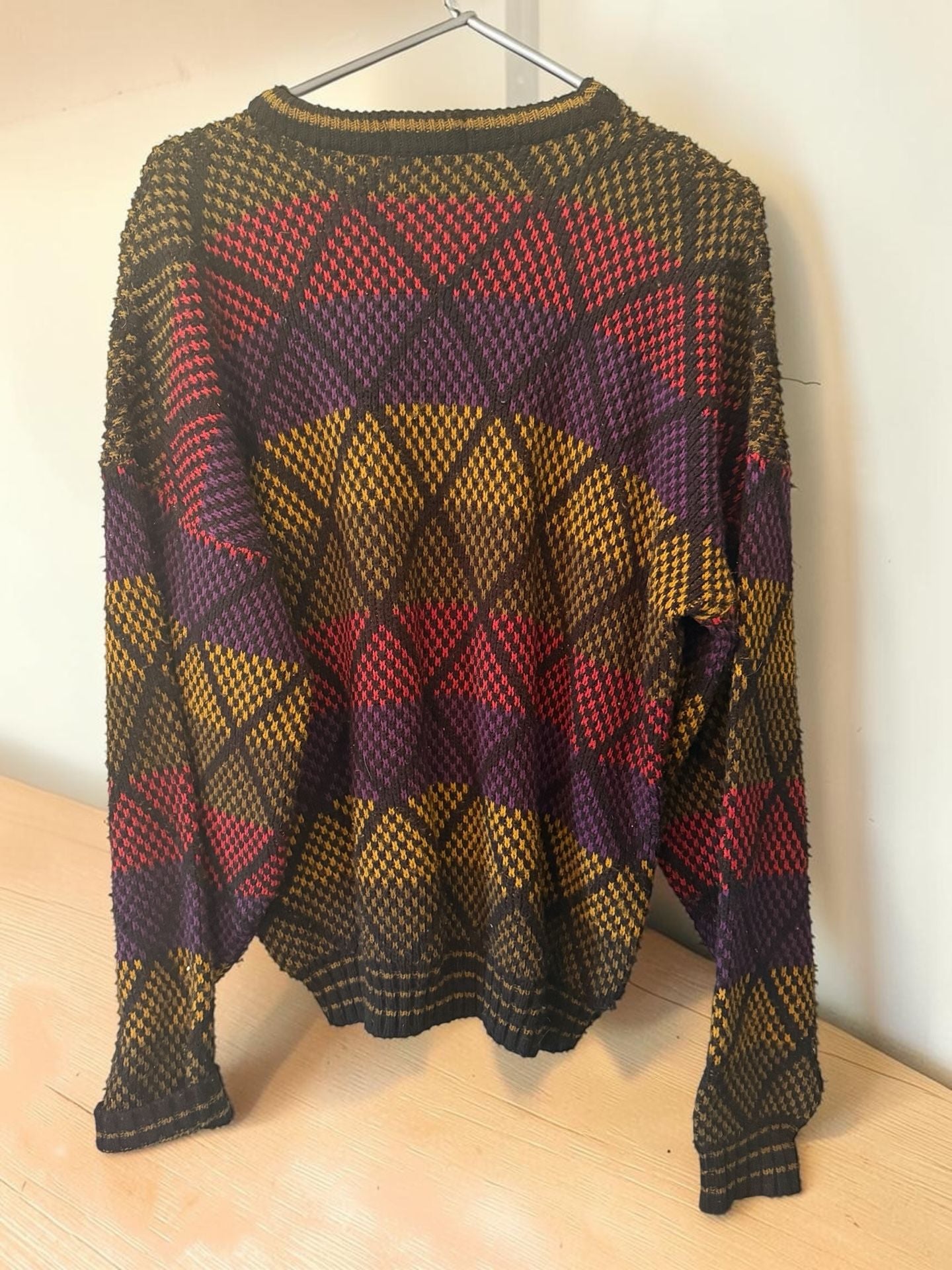 New Era Geometric Knit Sweater Size M Vintage Made In USA 4