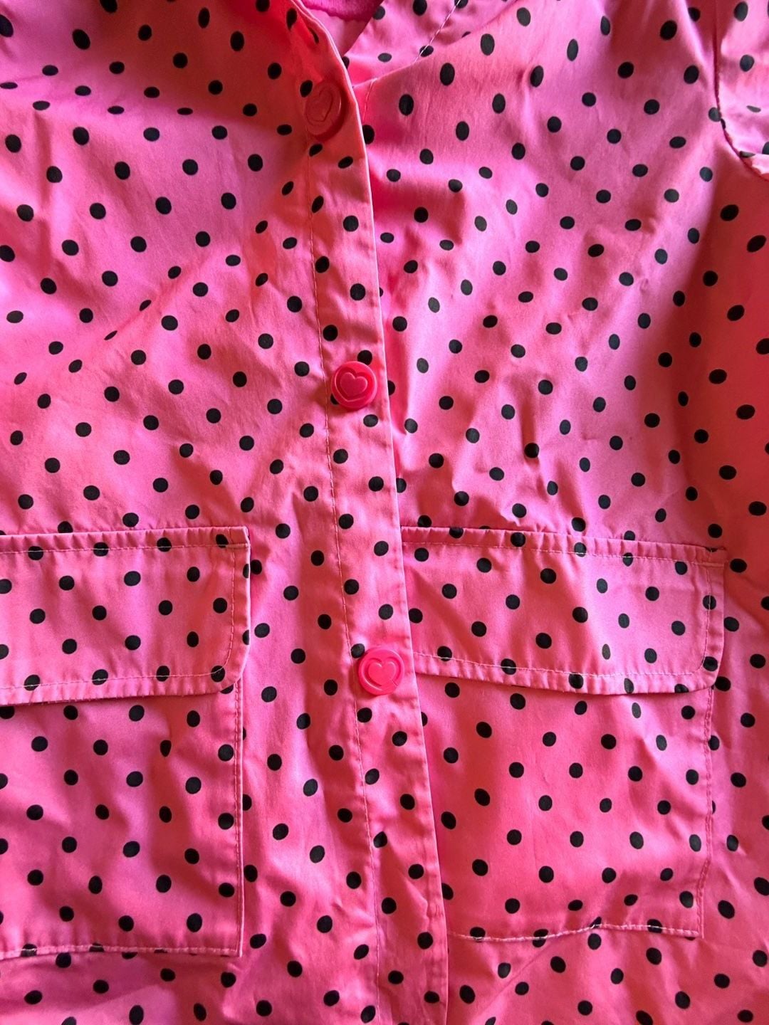 Pink Polka Dot Hooded Jacket Size 7/8 3