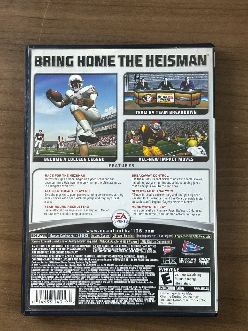 NCAA Football 06 PS2 PlayStation 2 EA Sports 2005 Game Disc Manual Case 3