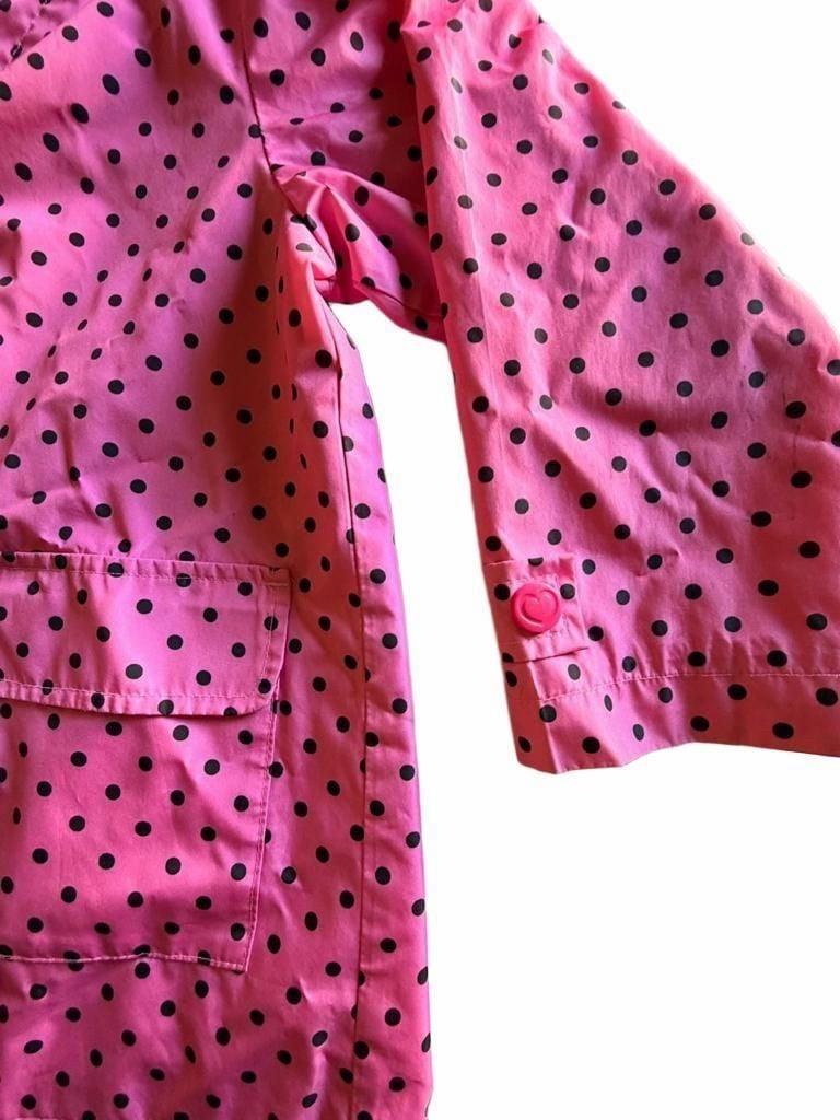 Pink Polka Dot Hooded Jacket Size 7/8 4