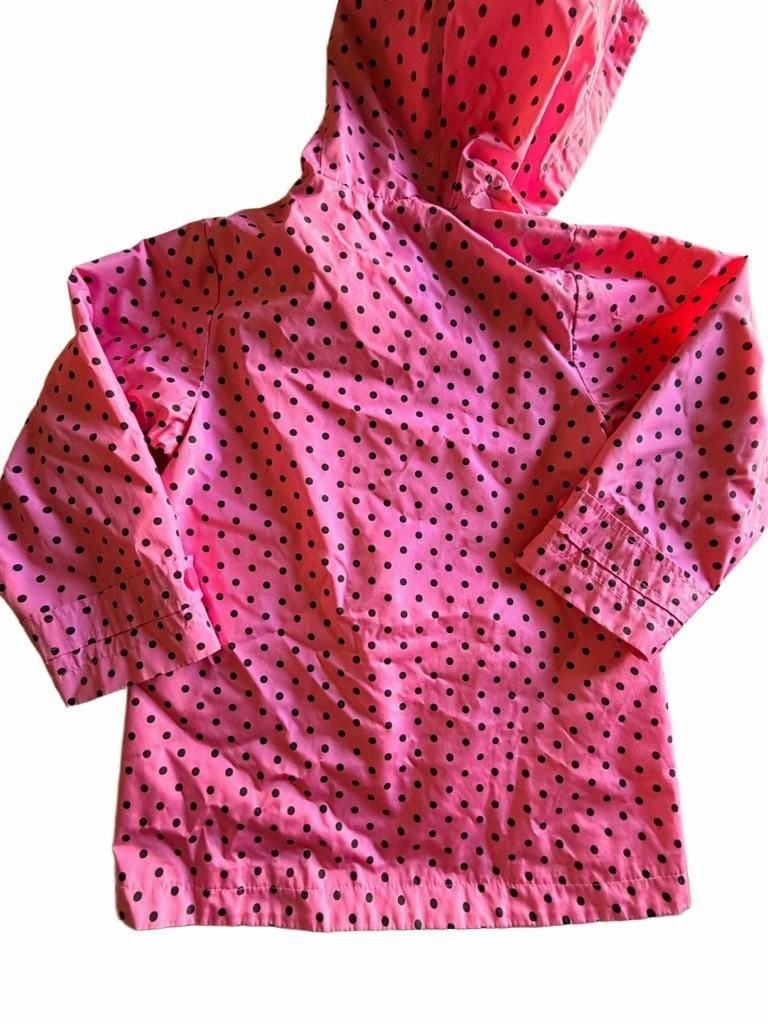 Pink Polka Dot Hooded Jacket Size 7/8 6
