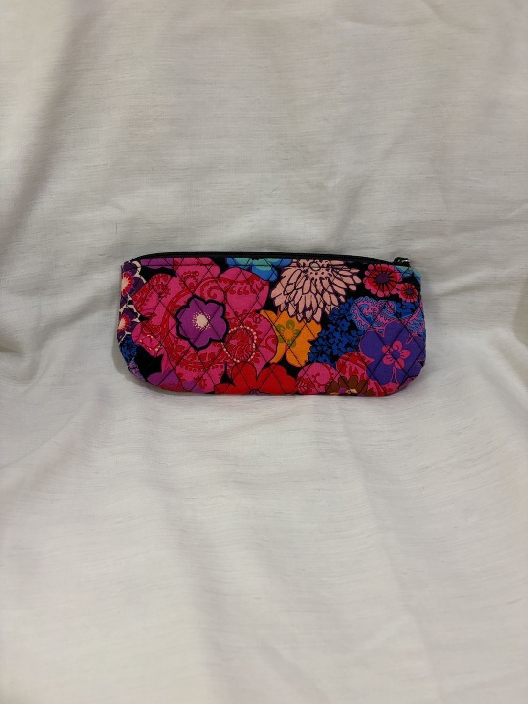 Vera Bradley Quilted Floral Cosmetic Pouch Pencil Case 2