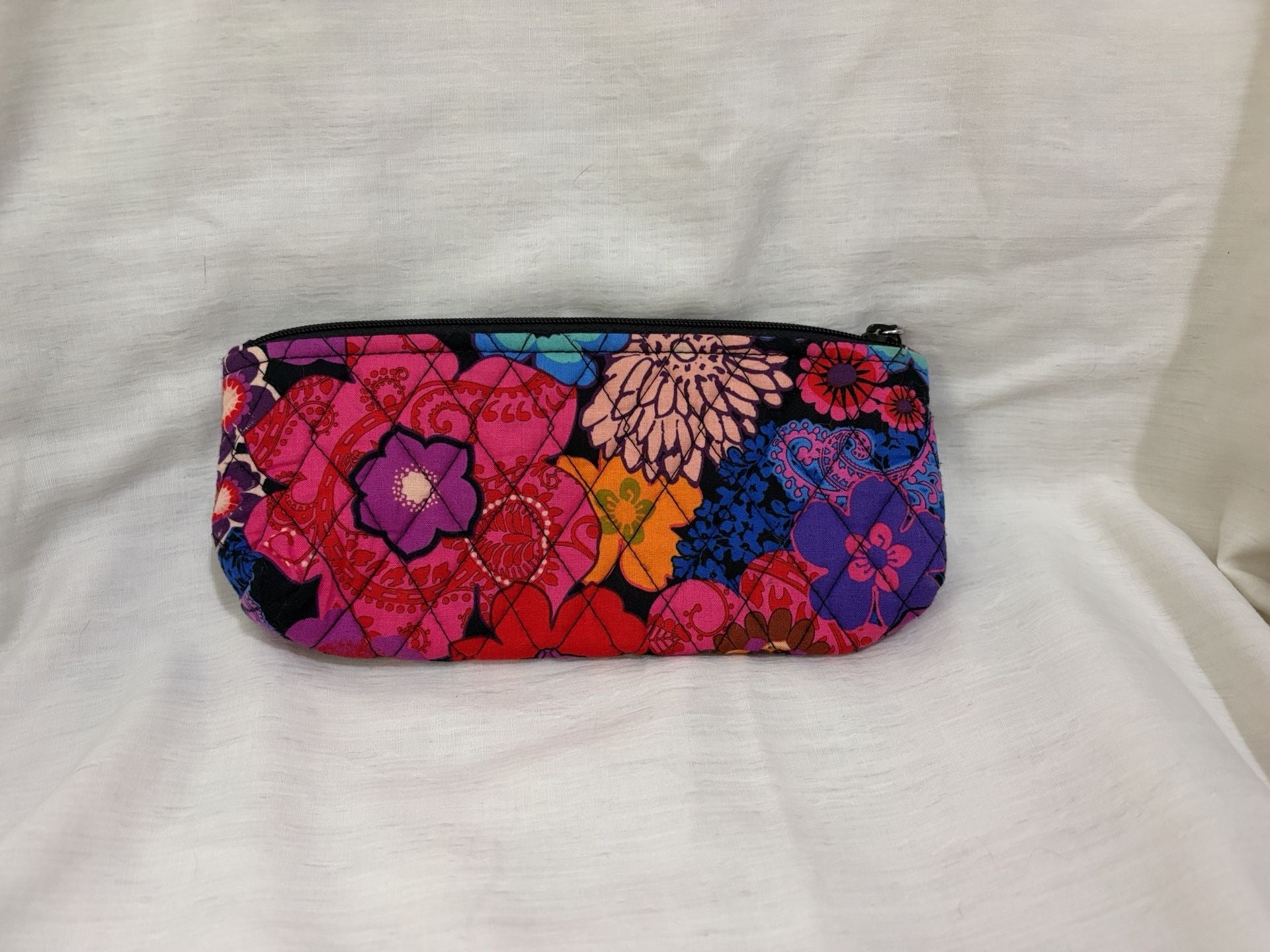 Vera Bradley Quilted Floral Cosmetic Pouch Pencil Case 3