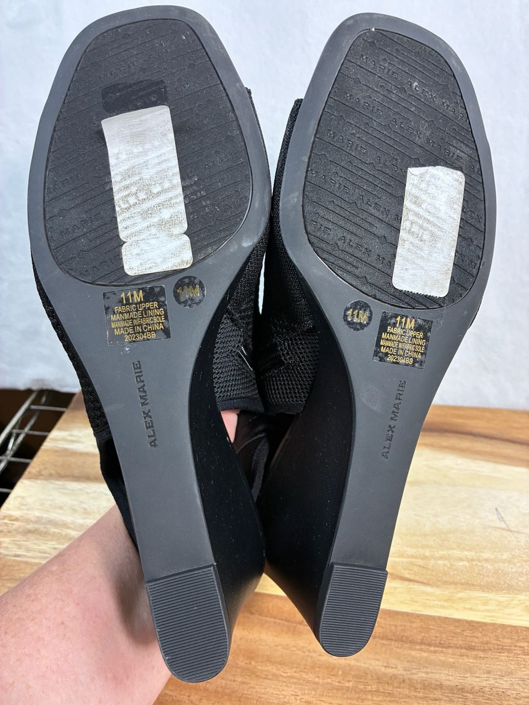Alex Marie Black Knit Wedge Sandals size 11 9