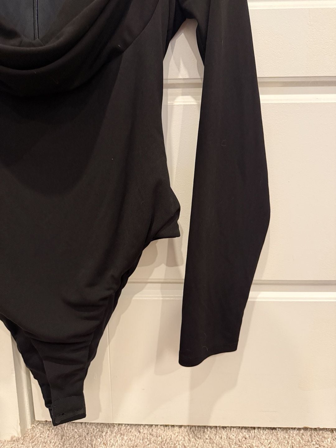 Zara Long Sleeve Bodysuit Size M Black Cowl Neck 6