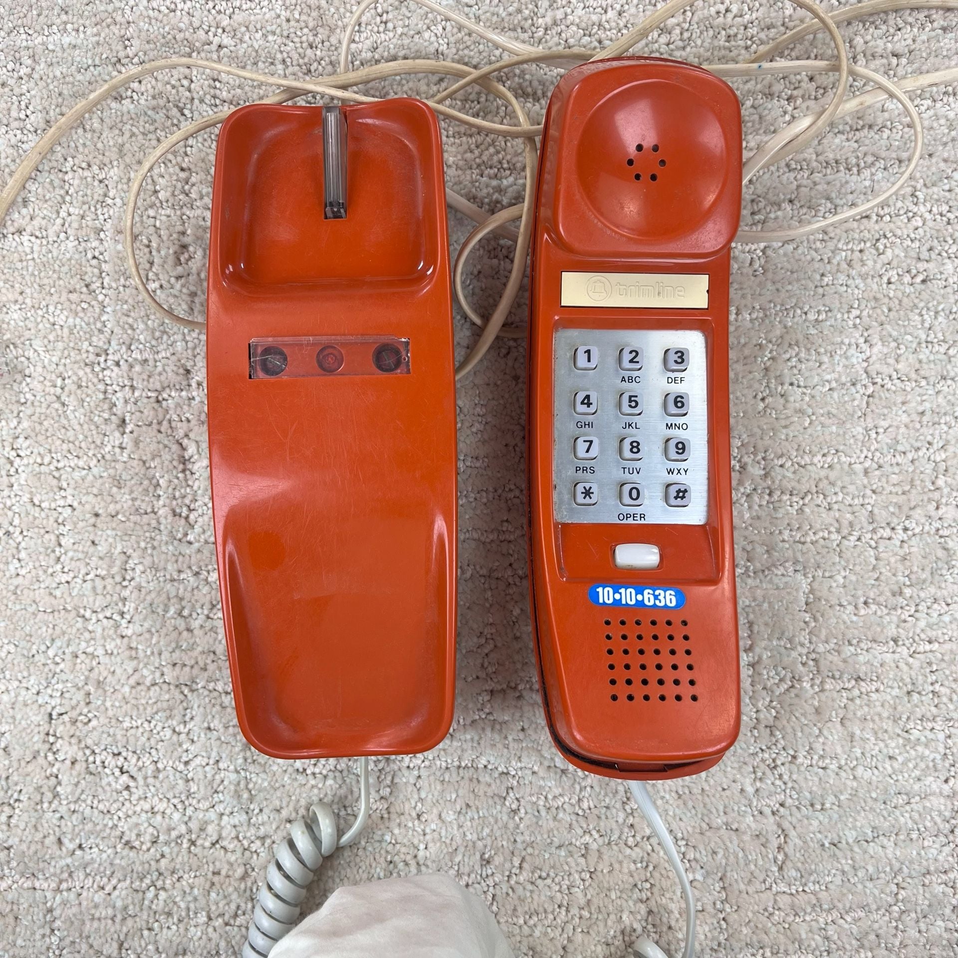 Western Electric Trimline Orange Touch Tone Landline Phone 2
