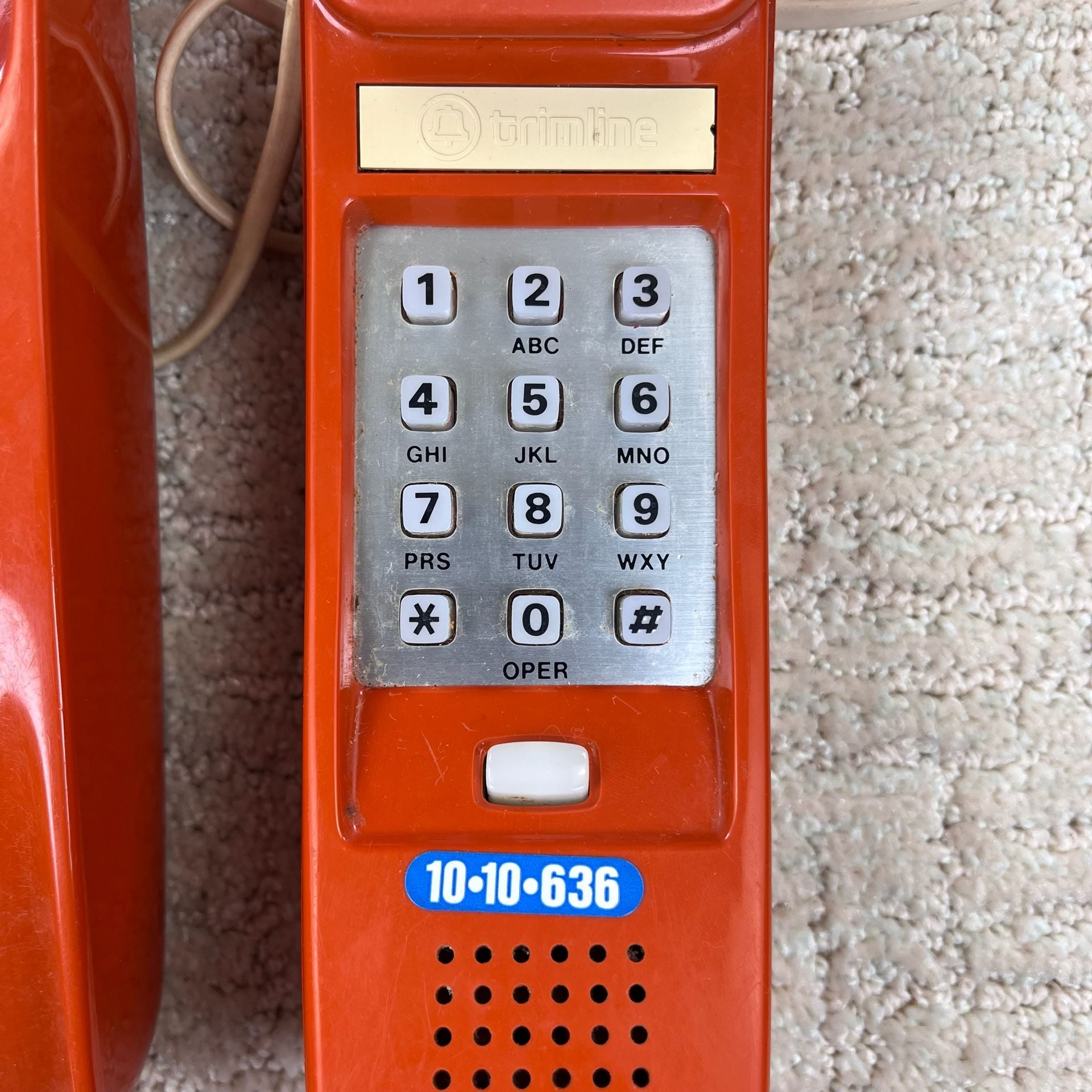 Western Electric Trimline Orange Touch Tone Landline Phone 3