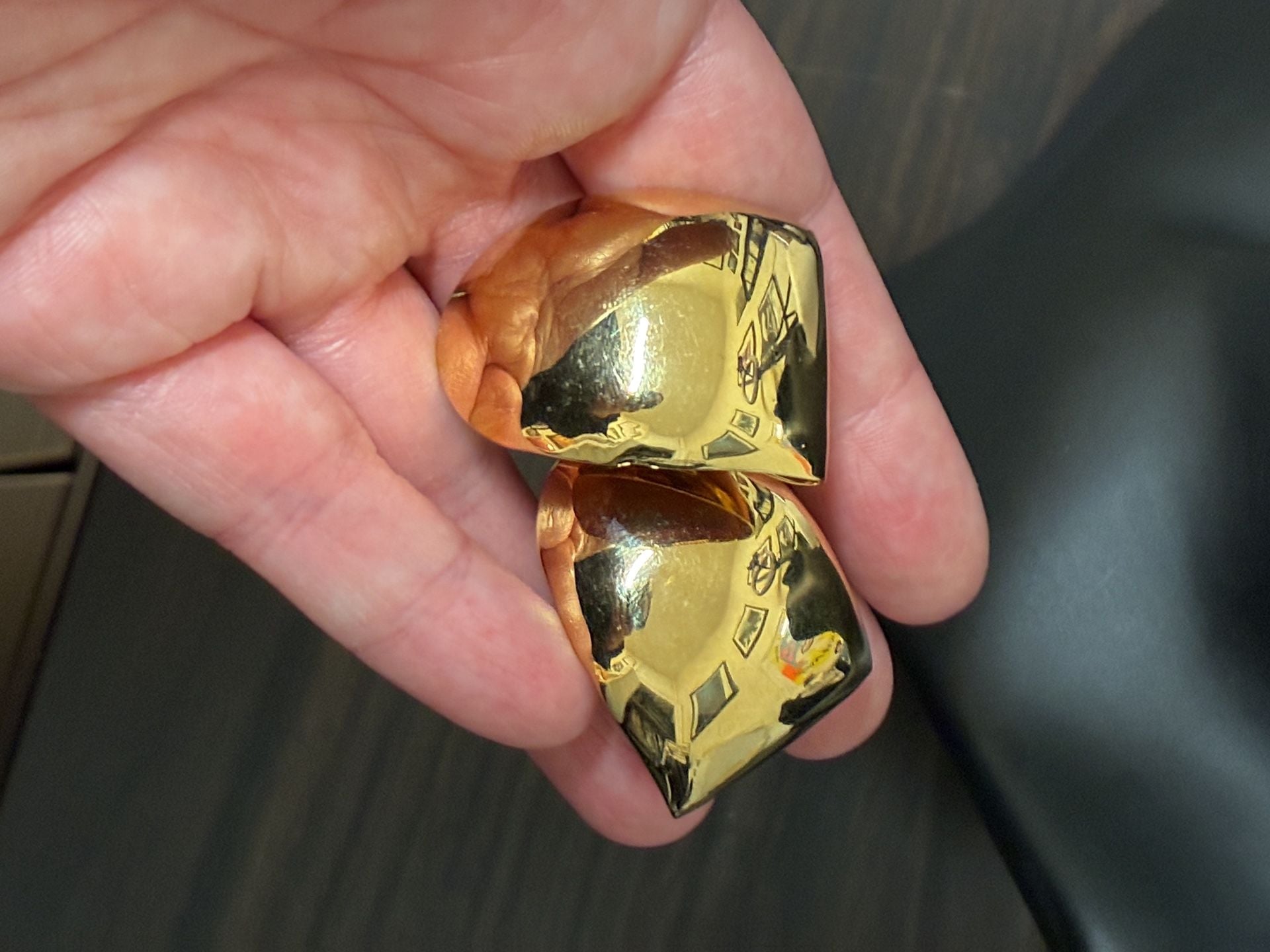 Vintage Gold Tone Chunky Geometric Statement Clip-On Earrings 6