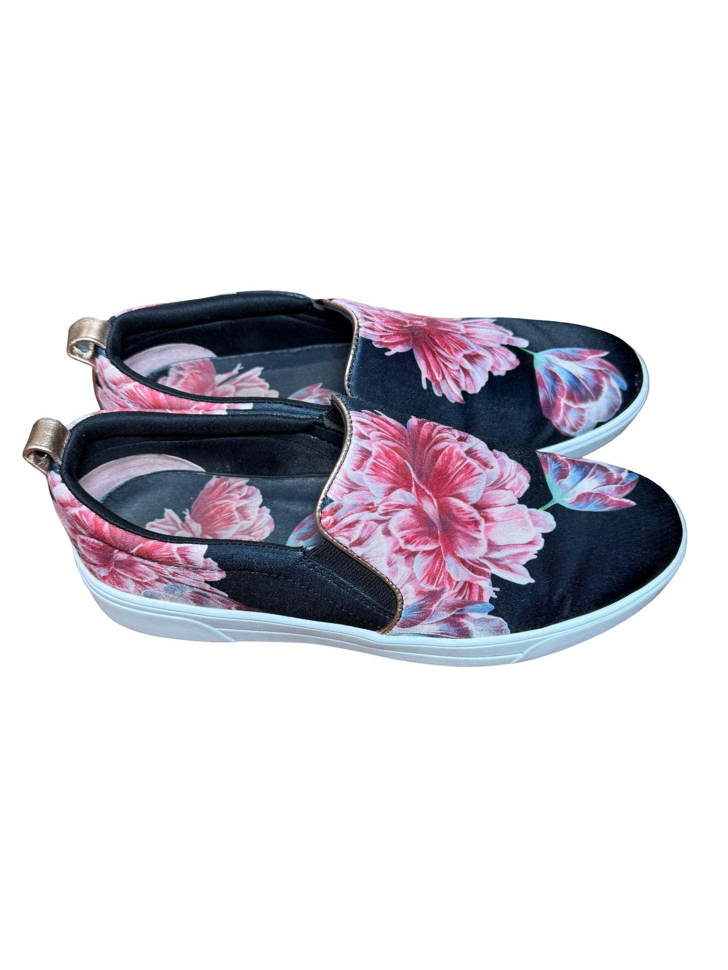 Ted Baker Slip-On Sneakers Floral Black Pink 1