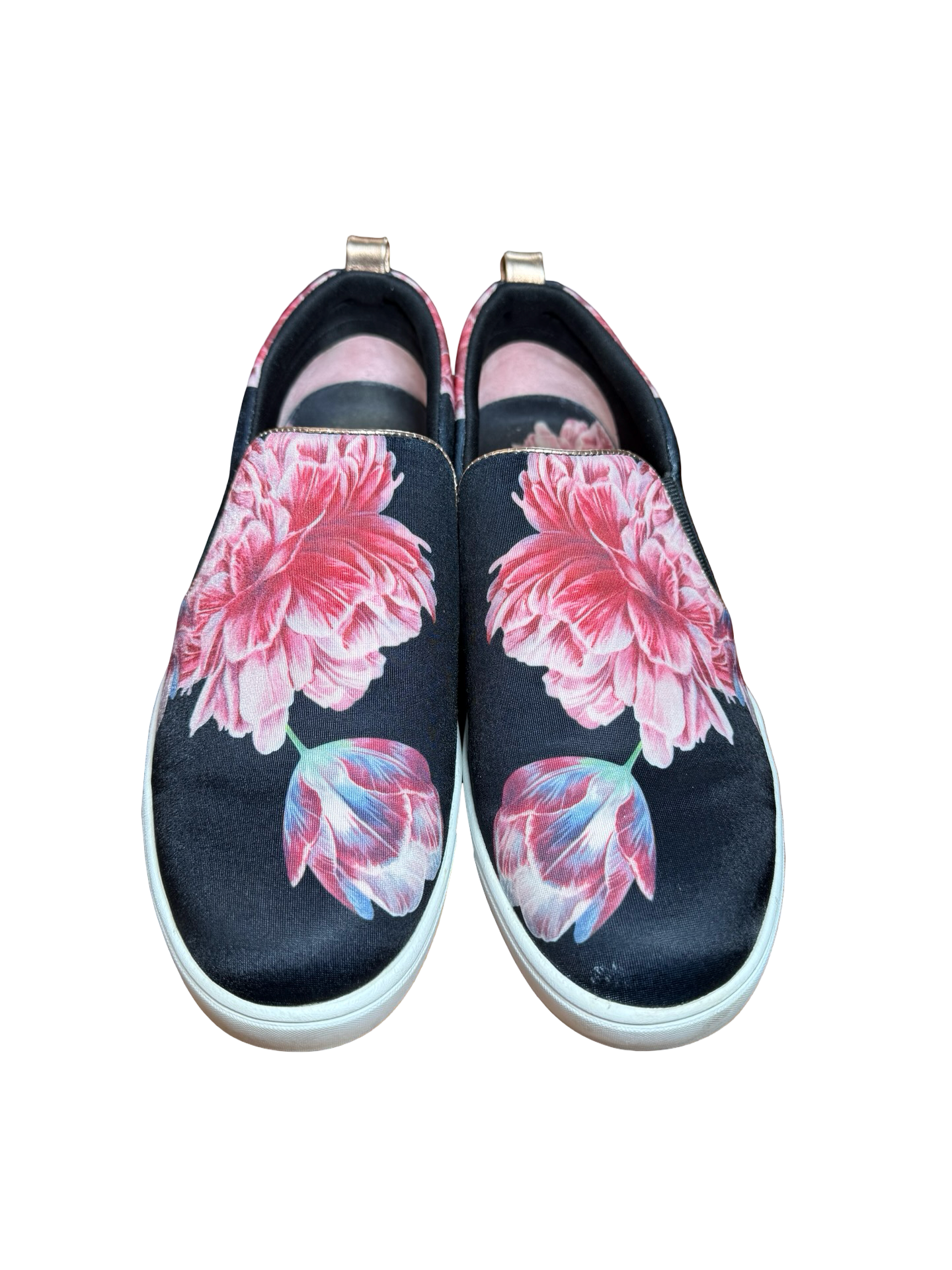 Ted Baker Slip-On Sneakers Floral Black Pink 2