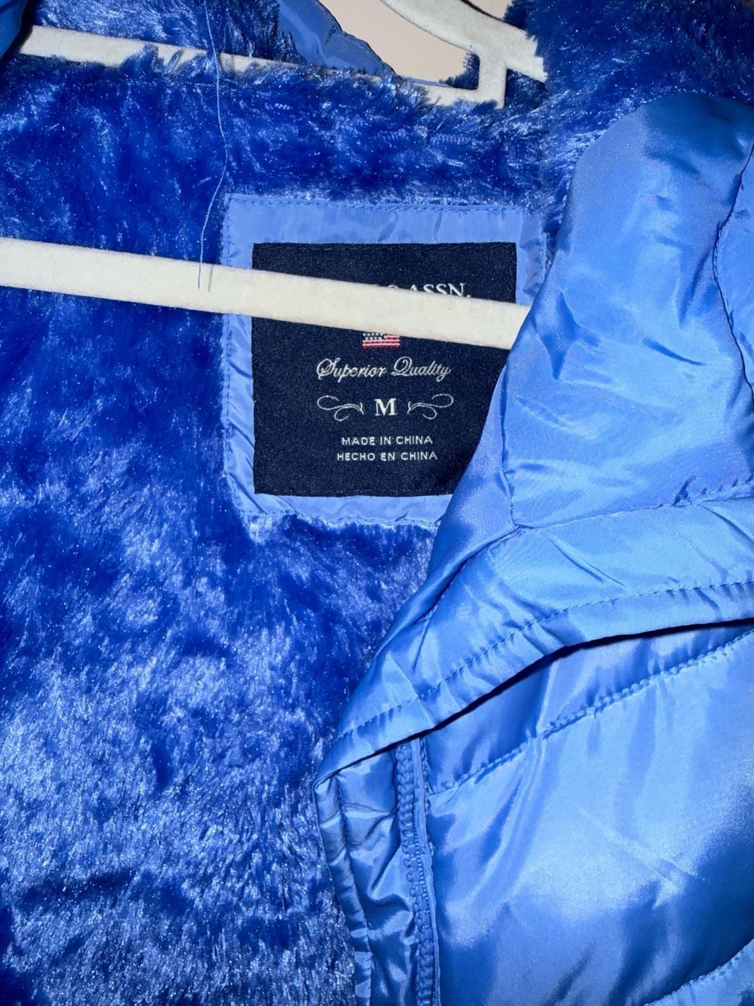 U.S. Polo Assn. Puffer Jacket Size M Blue Fleece Lined 2
