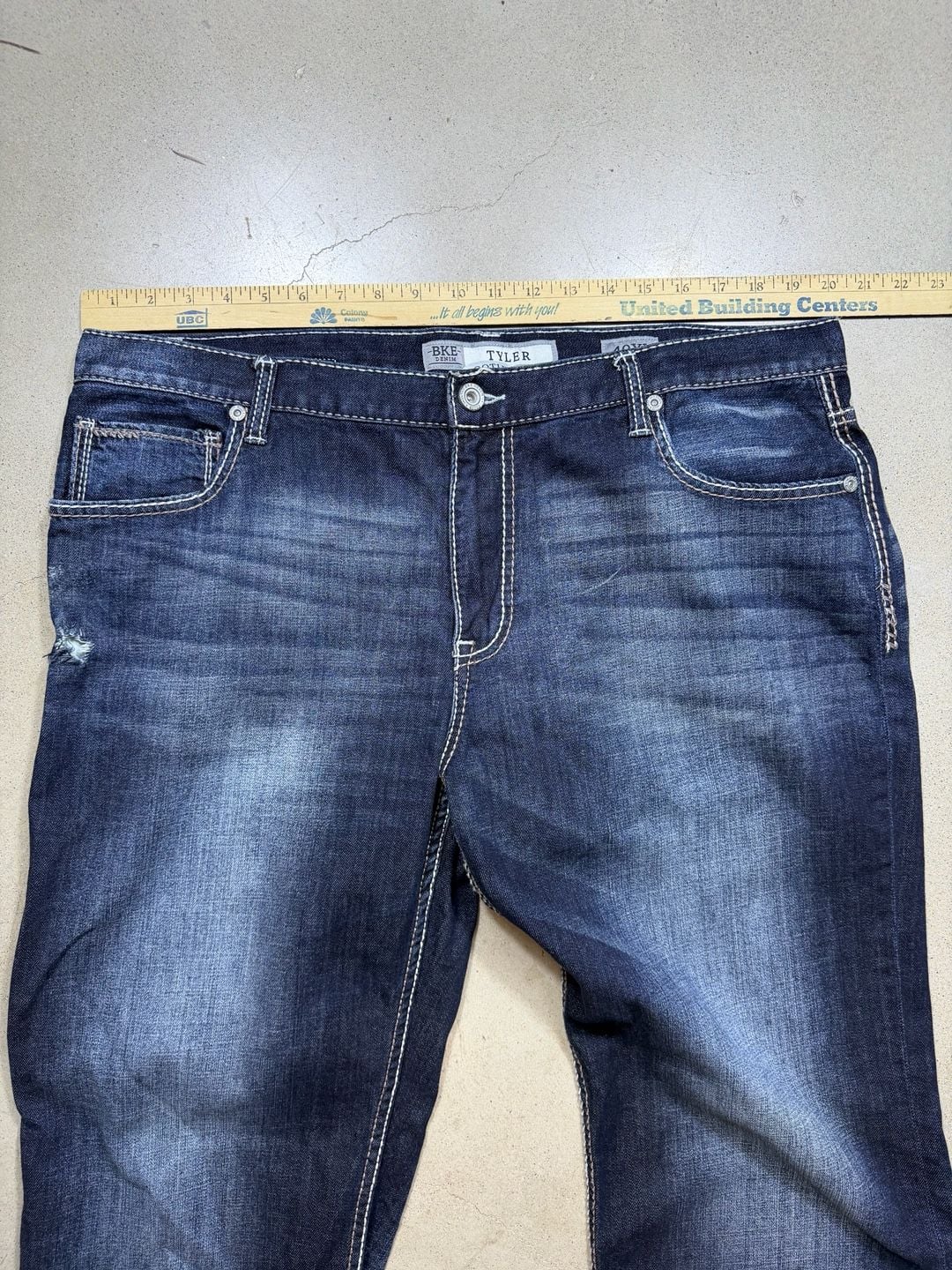 BKE Tyler Relaxed Straight Denim Jeans 40x35 Blue 6