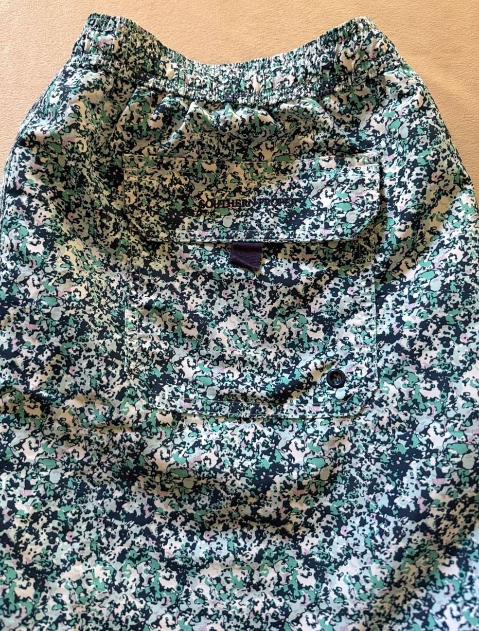 Southern Proper Swim Trunks Size XL Green Floral Board Shorts. No liner. 7