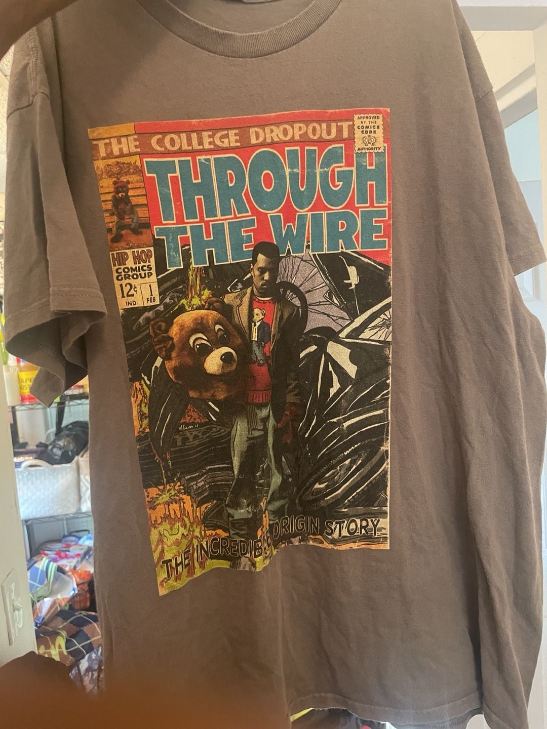 Kanye West Through The Wire The College Dropout Graphic T-Shirt Gray 2