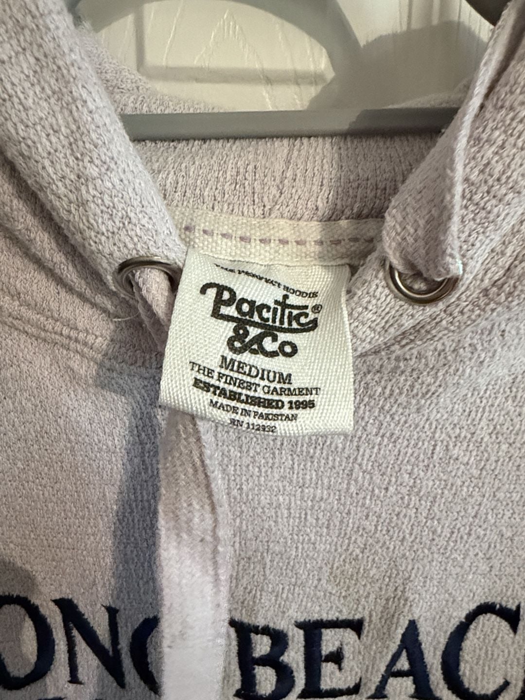 Pacific & Co Long Beach Island Hoodie Size Medium Purple Terry Cloth 3