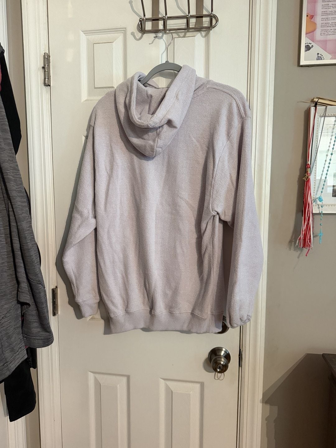 Pacific & Co Long Beach Island Hoodie Size Medium Purple Terry Cloth 4