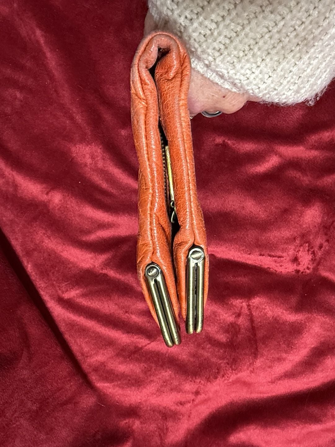 HOBO The Original Lauren Orange Clutch Wallet 4